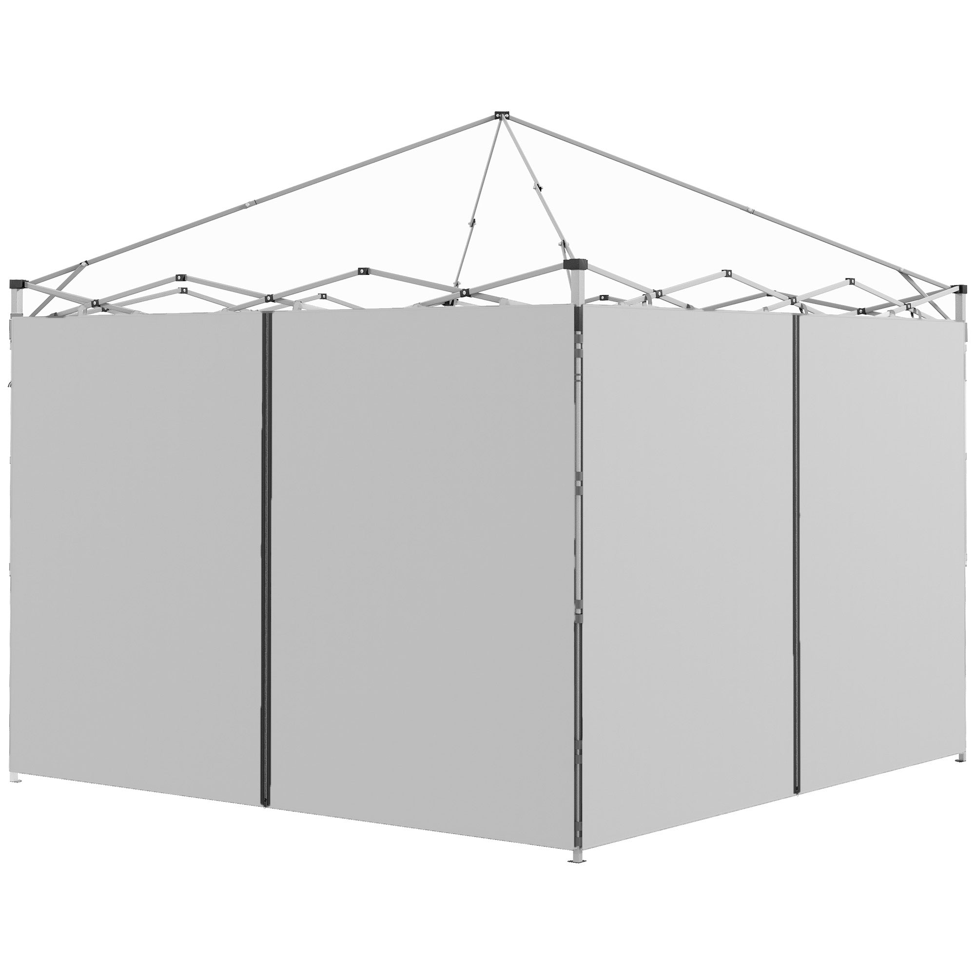 Outsunny Set of Two 3 x 3(m) Replacement Zipped Gazebo Walls - Grey - North Peak Garden Furniture