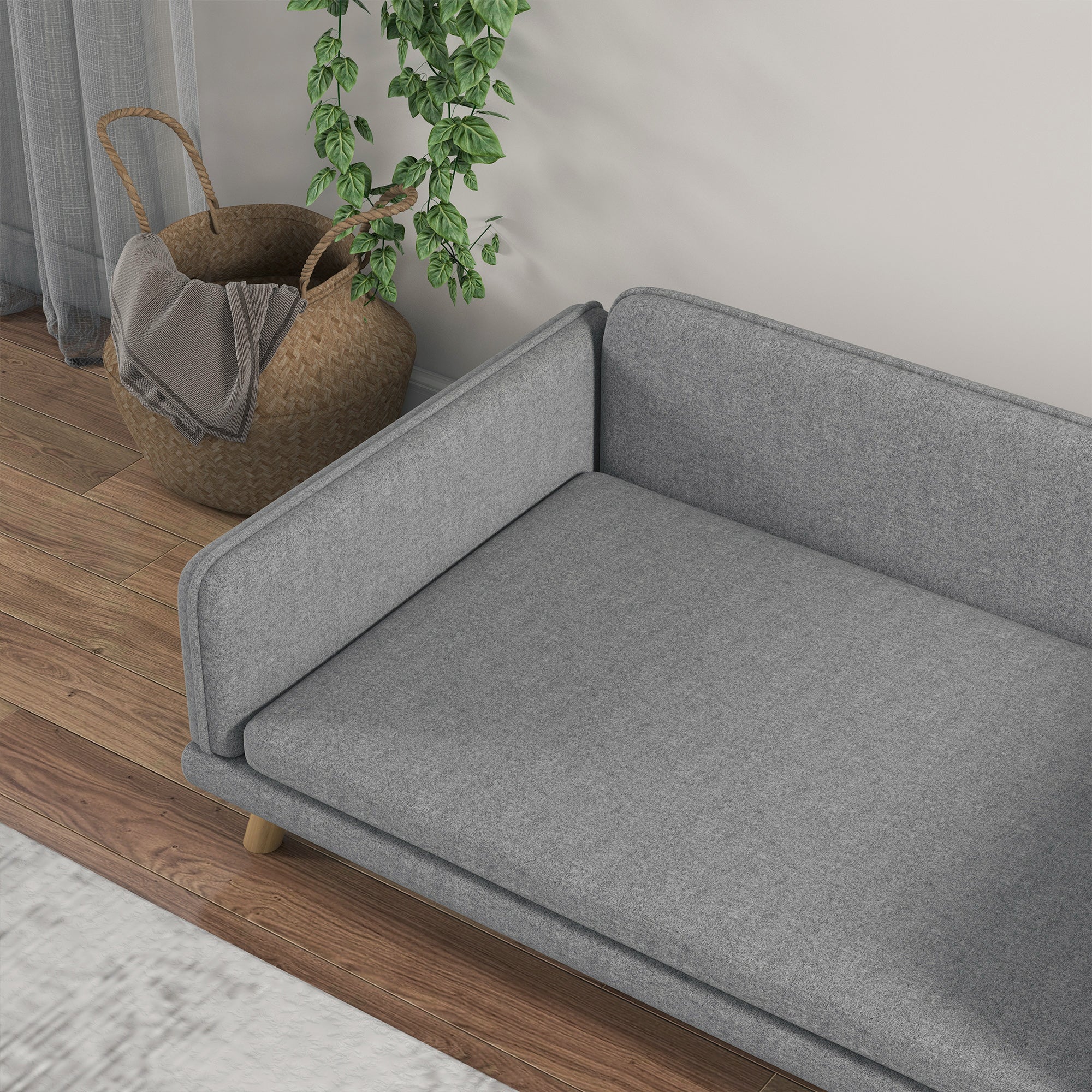 PawHut Pet Sofa for Medium Dogs, with Water-Resistant Fabric, Four Legs - Grey - North Peak Garden Furniture