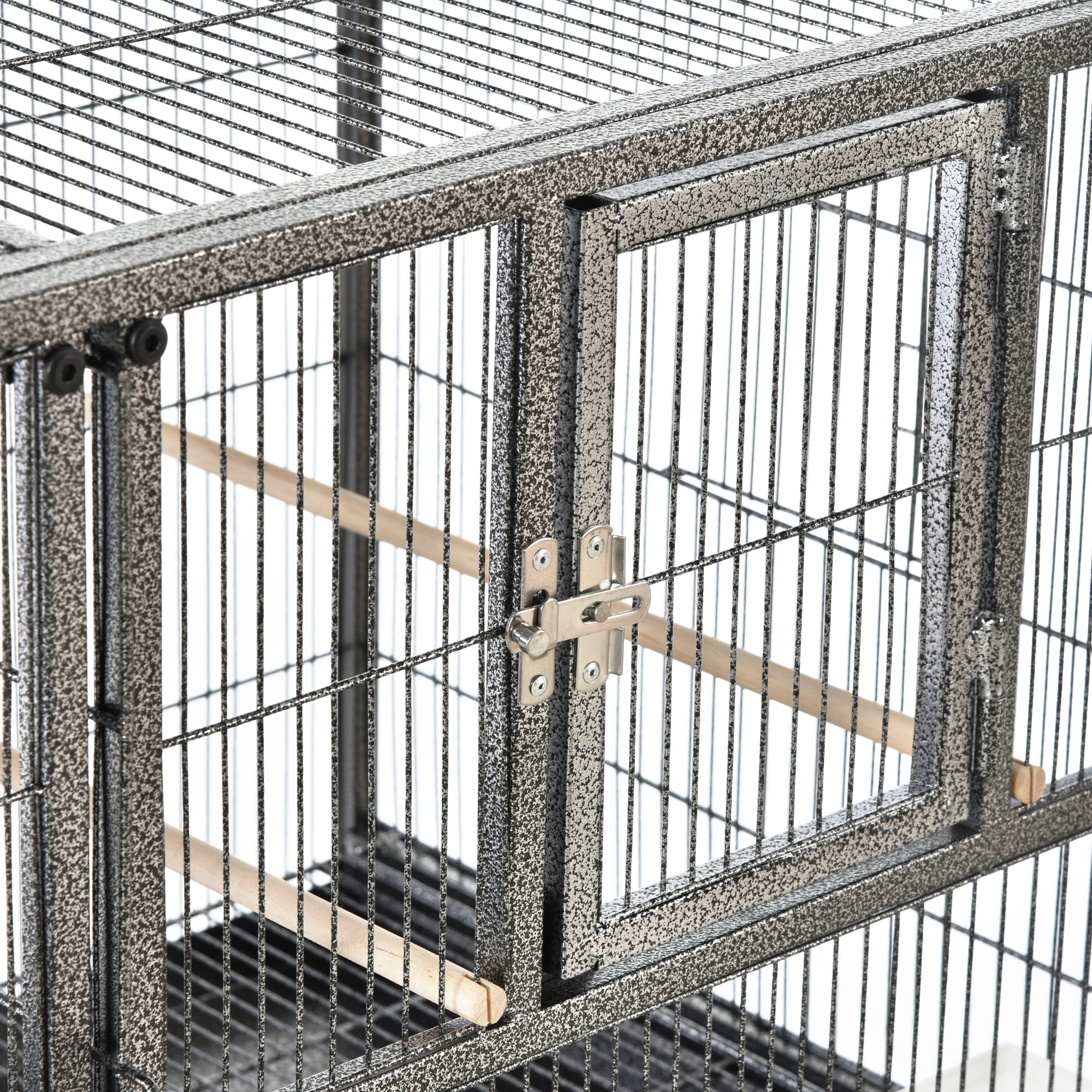 PawHut Large Bird Cage Parrot Cage with Divider, Slide Tray for Finch Canaries Parakeets Cockatiels, 95 x 45.5 x 102 cm - North Peak Garden Furniture