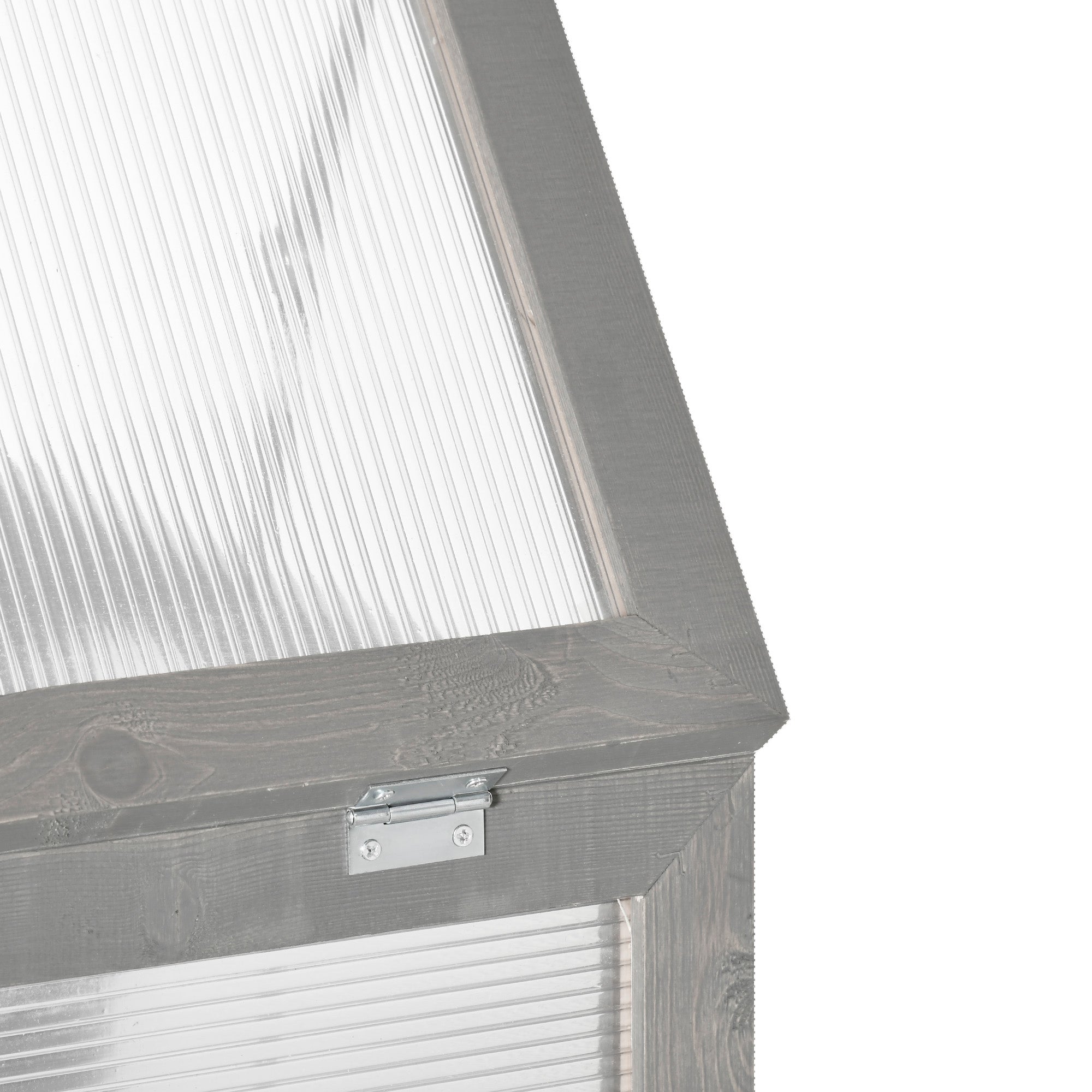 Outsunny 3-tier Wood Greenhouse Garden Polycarbonate Cold Frame Balcony Grow House w/ Storage Shelf for Plants, Flowers, Dark Grey - North Peak Garden Furniture