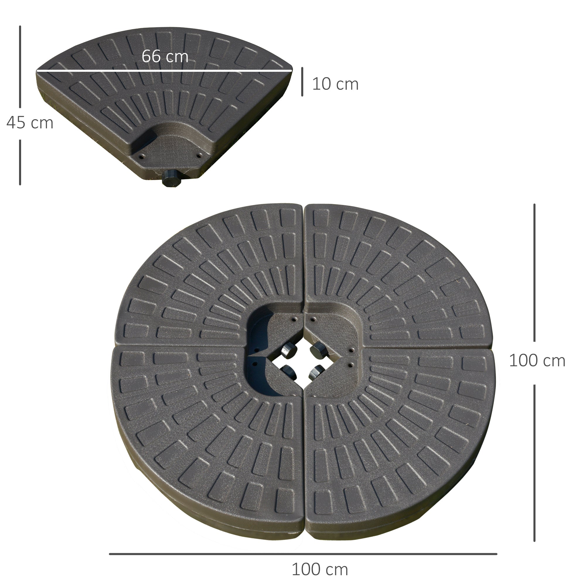 Outsunny Set of 4 Fillable Parasol Weights - 100kg