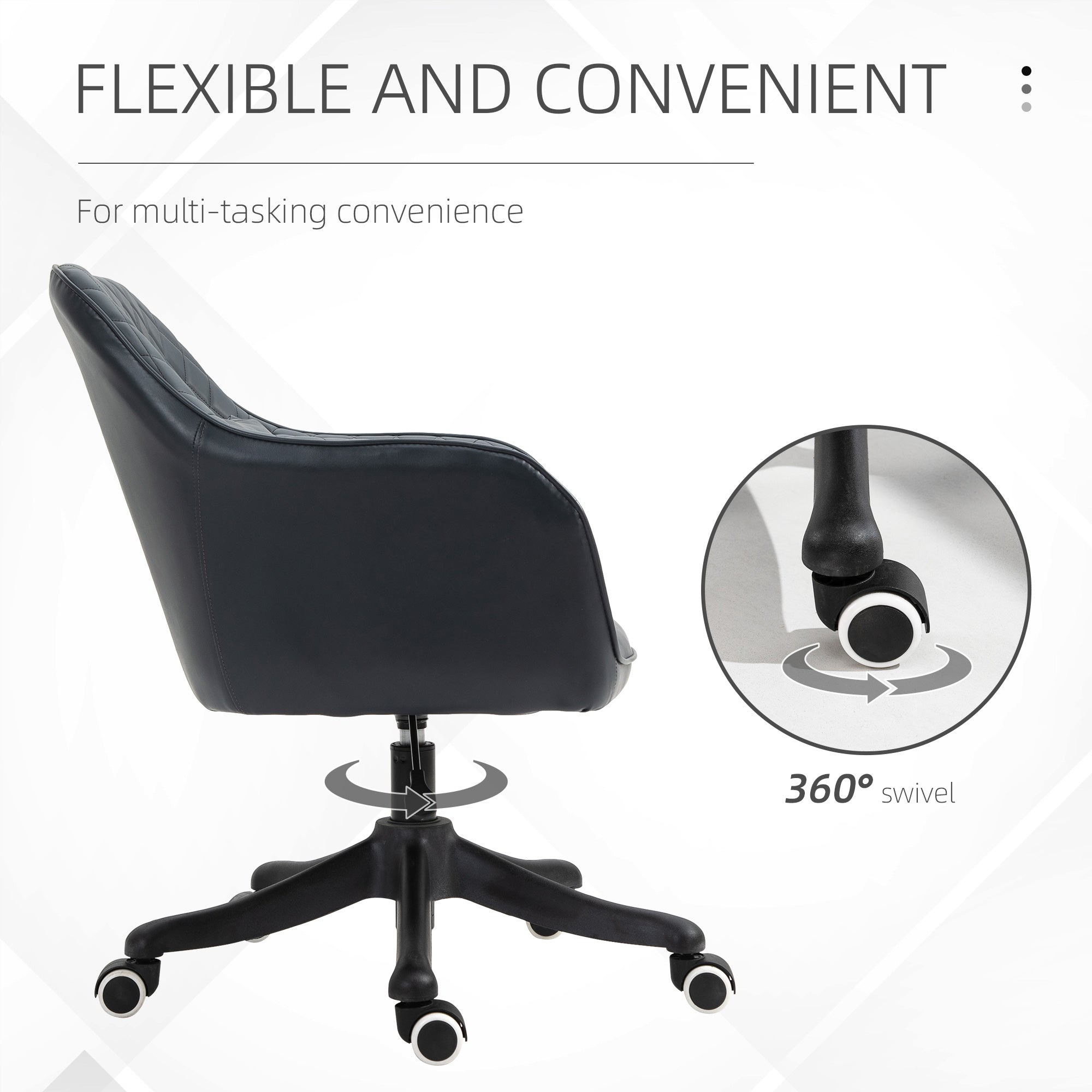 Vinsetto Velvet Office Chair, Desk Chair, Makeup Vanity Chair with Massage Lumbar Pillow and Rolling Wheels for Bedroom and Home, Deep Blue - North Peak Garden Furniture