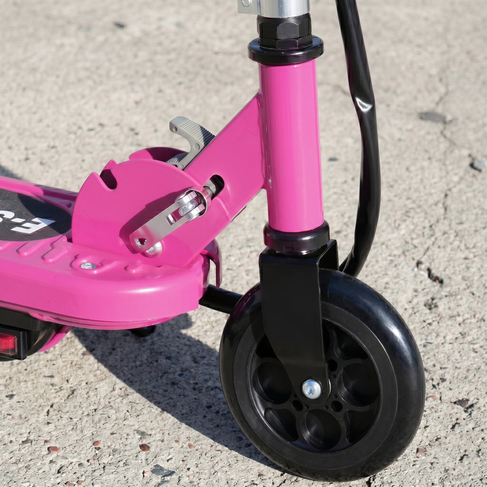 HOMCOM Folding Electric Kids Scooter Ride on Age 7-14, Pink