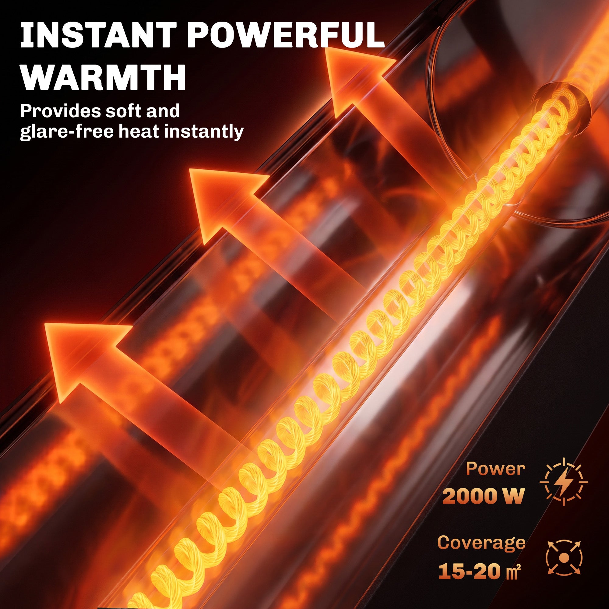 Outsunny 2000 W Electric Infrared Patio Heater, Free Standing Oscillating Outdoor Garden Heater with Knob/Remote Control, Black