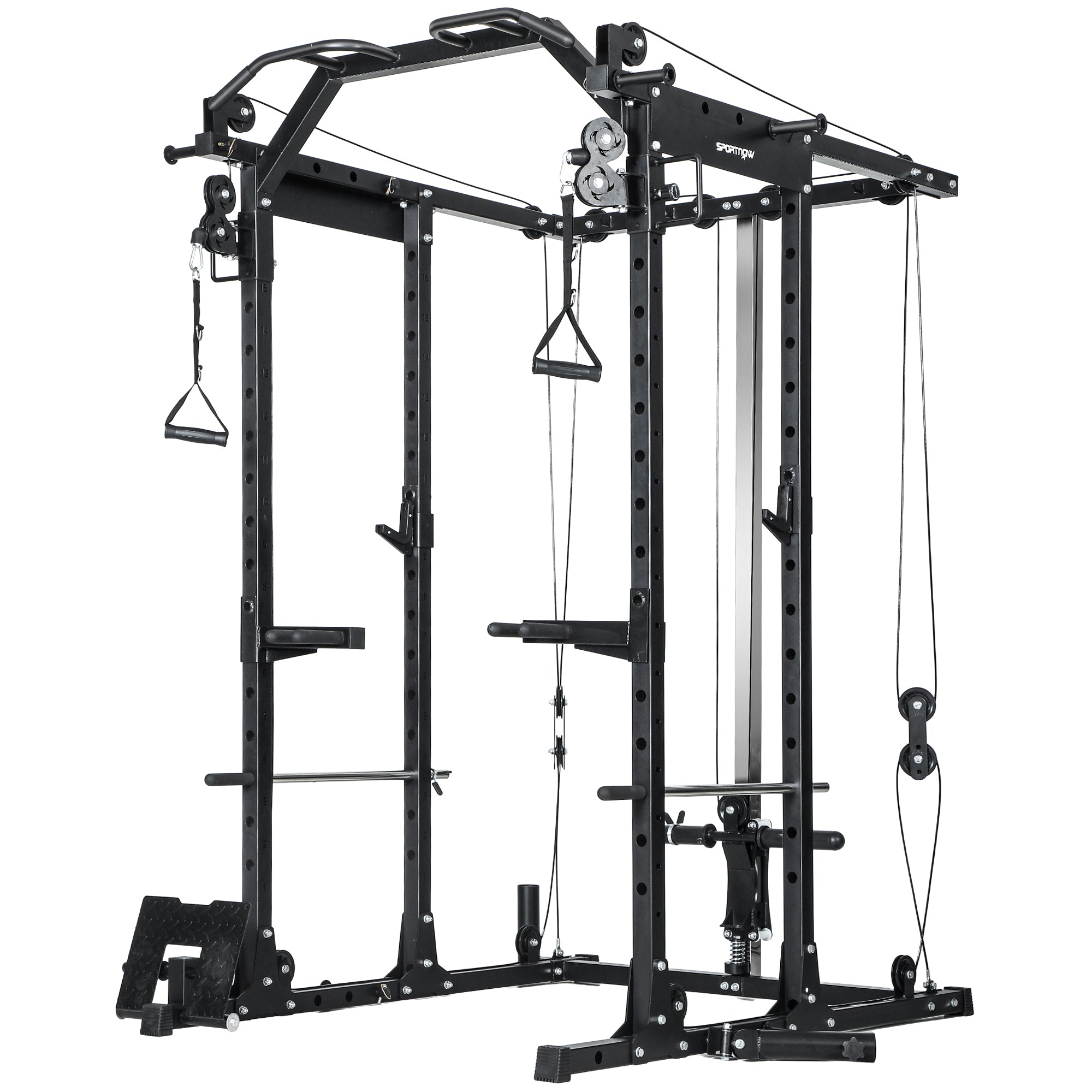 SPORTNOW Cable Crossover Machine, with Lat-Pull Down System