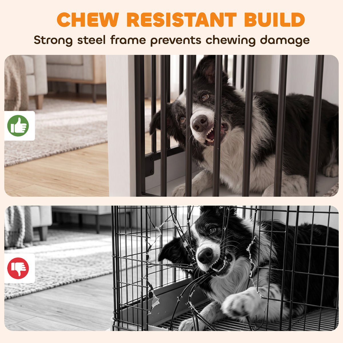 PawHut 80 cm Dog Crate Furniture with Sliding Barn Door for Medium Dogs, White