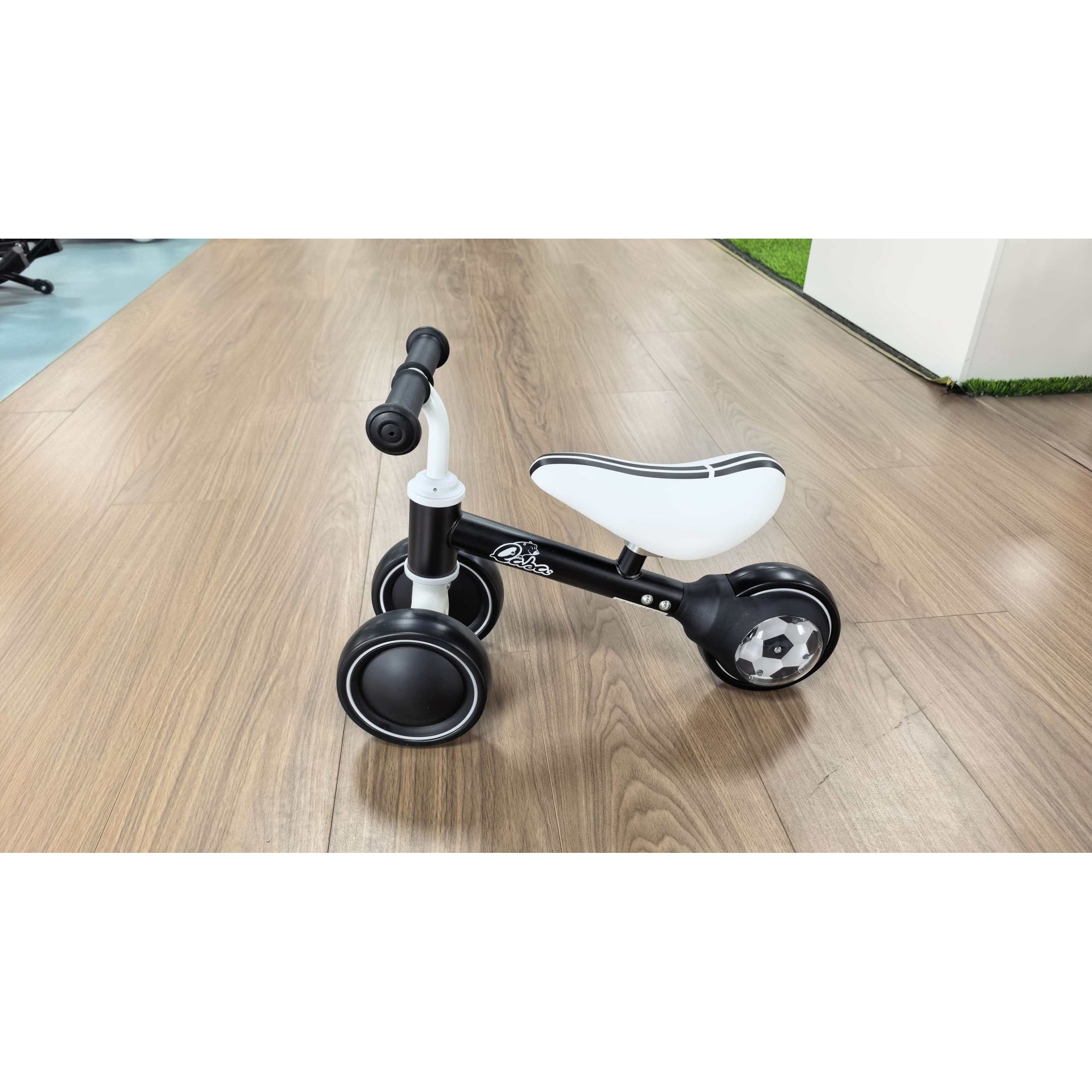 AIYAPLAY Balance Bike for Kids 1-2 Years, Toddler Bike with Adjustable Seat and Lighting Rear Wheels for Boys and Girls, Black
