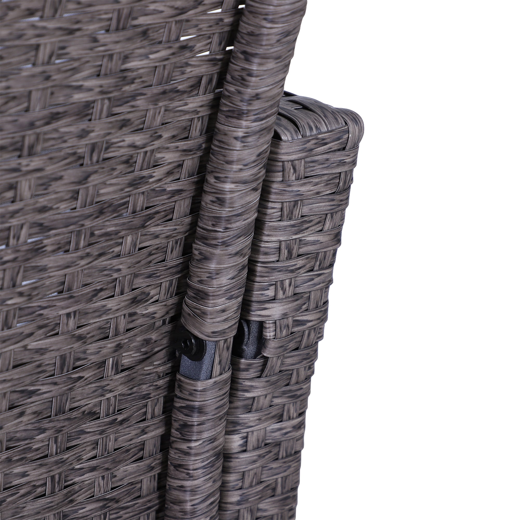 Outsunny 5 Pieces PE Rattan Garden Furniture Set with 10cm Thick Padded Cushions, Wicker Weave Outdoor Seating Chairs with 2 Armchairs, 2 Stools, Glass Top Table, Dark Grey - North Peak Garden Furniture