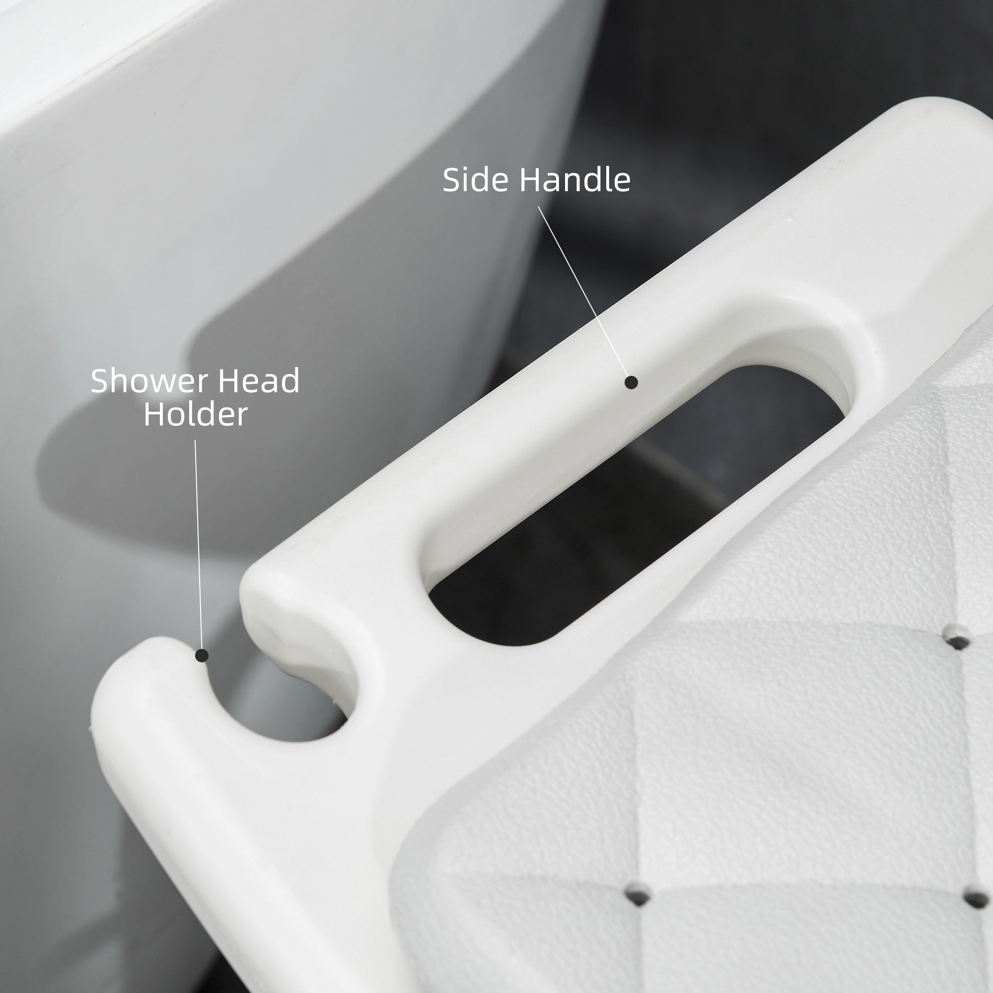 HOMCOM Aluminium Shower Stool for Elderly, Height Adjustable Shower Seat with Removable Padded Cushion, Shower Head Holder, Non-Slip Bath Stool for Seniors, Disabled, Pregnant, White - North Peak Garden Furniture