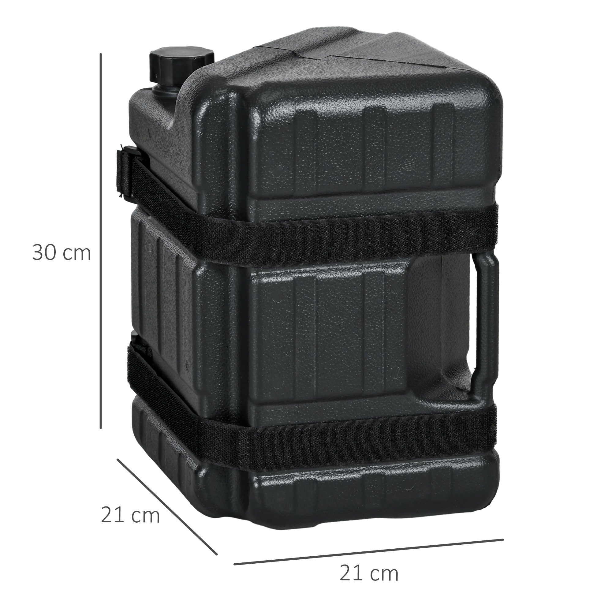 Outsunny HDPE Gazebo Weights Set of 4, Water or Sand Filled Weights for Gazebo Legs, with Built-in Handles and Secure Straps - North Peak Garden Furniture