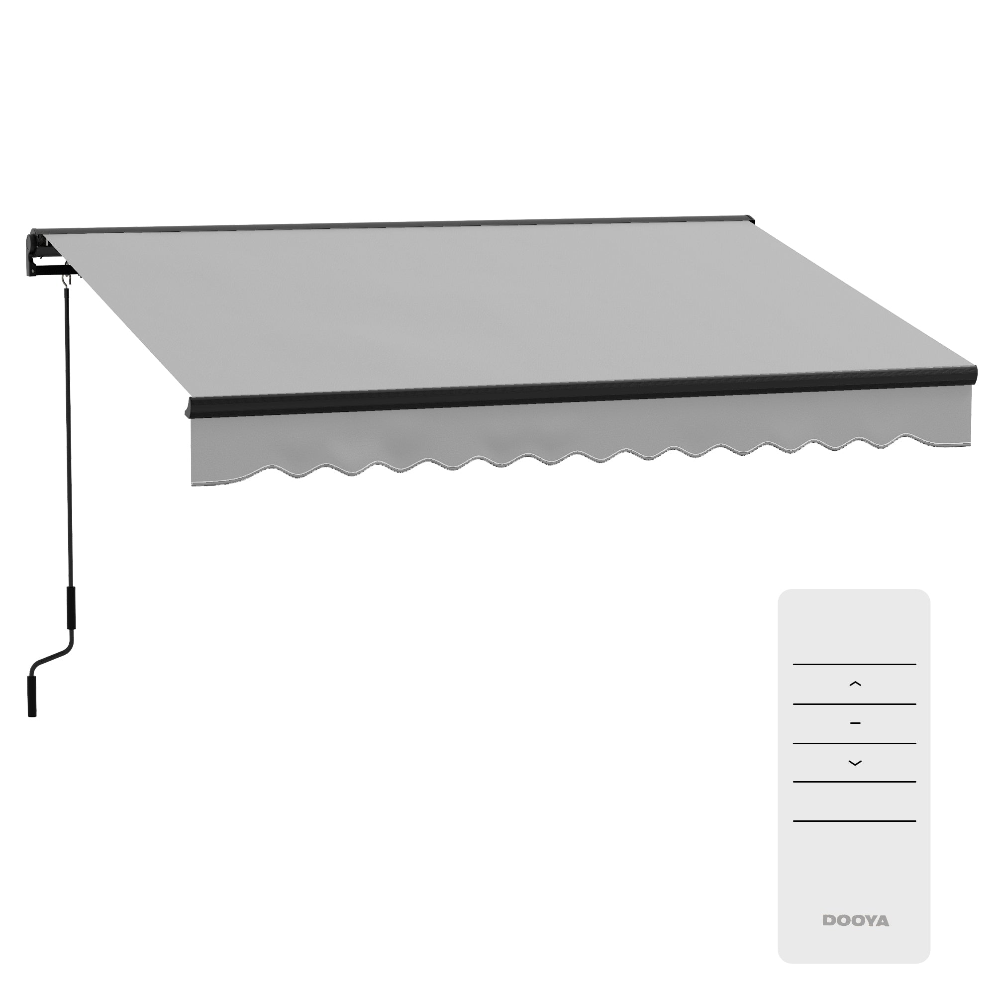 Outsunny 3 x 2m Aluminium Frame Electric Awning, with Remote - Grey/White - North Peak Garden Furniture