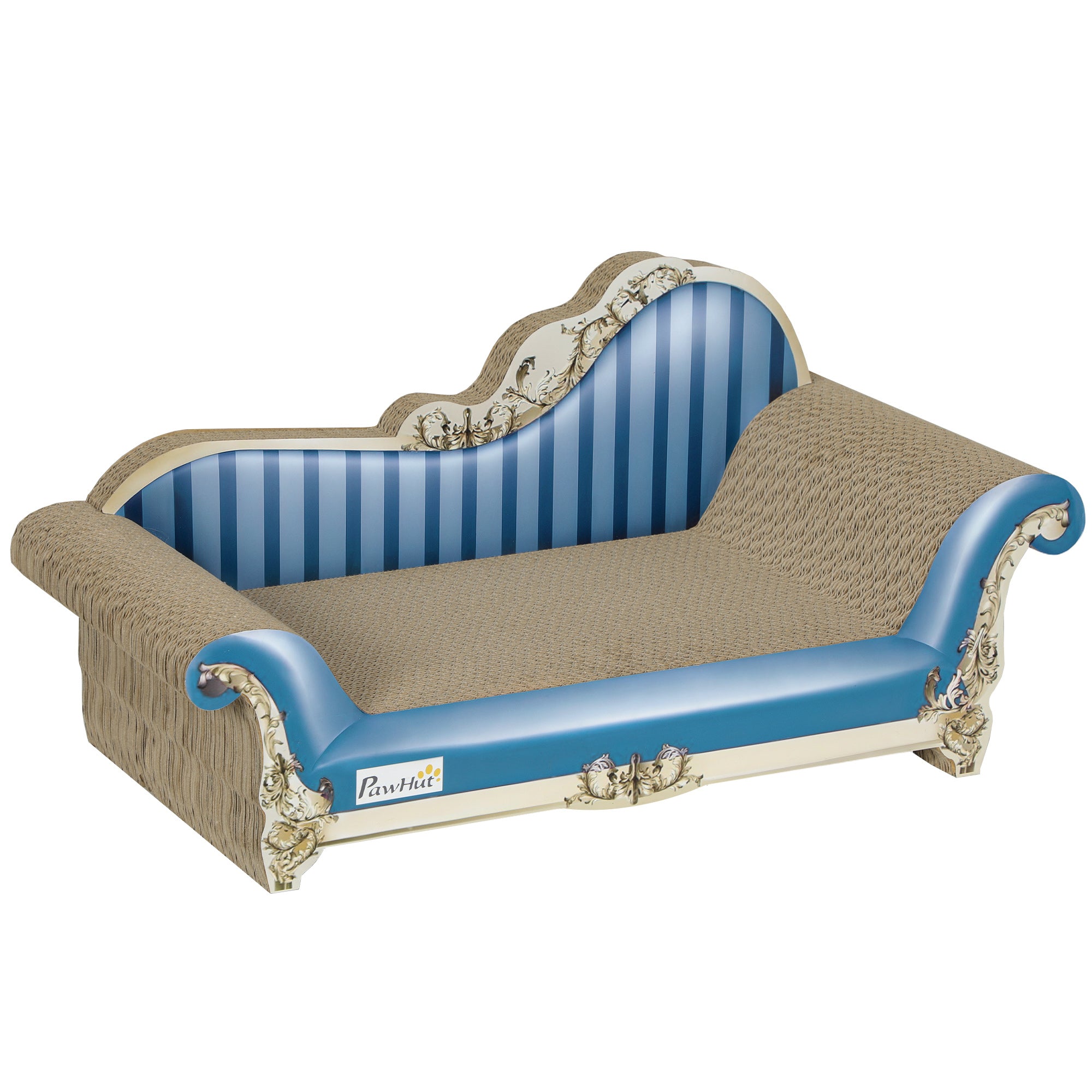 PawHut 2 in1 Cat Scratching Board with Catnip for Indoor Cats, 26.5 x 57 x 26.5cm, Blue