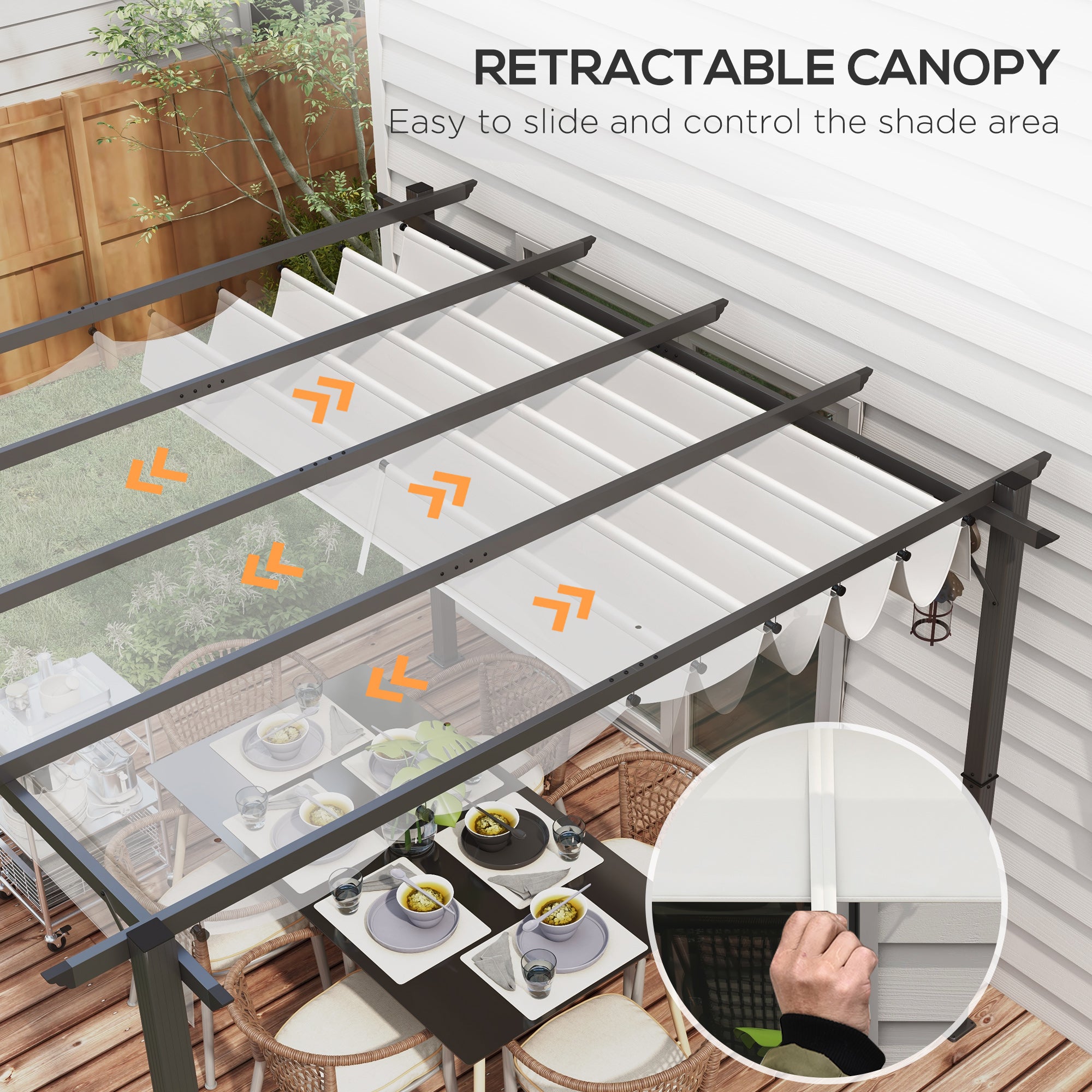 Outsunny 3 x 3(m) Aluminium Pergola Canopy Gazebo Awning Outdoor Garden Sun Shade Shelter Marquee Party BBQ, Light Grey - North Peak Garden Furniture