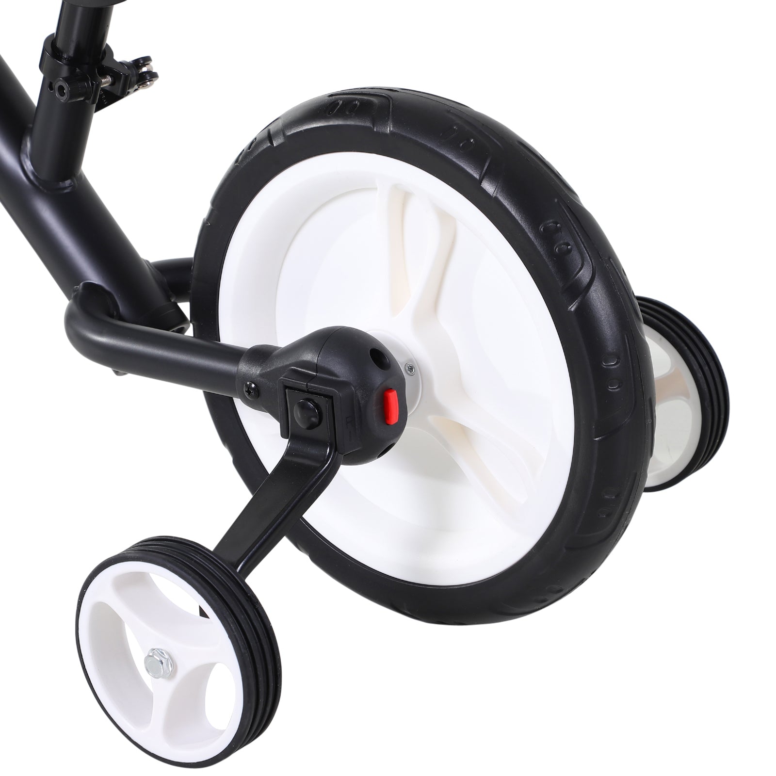 HOMCOM 11 Inch Kids Balance Bike Training Pedal Bicycle W/ Removable Stabilizers EVA Tyres Adjustable Seat Height 2 to 5 Years Gift for Boys Girls Black - North Peak Garden Furniture