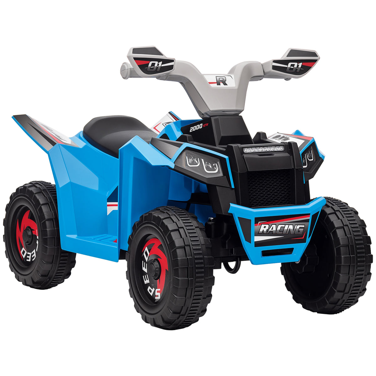 HOMCOM 6V Quad Bike with Wear-Resistant Wheels, Forward Backward Function, for Ages 18-36 Months, Blue