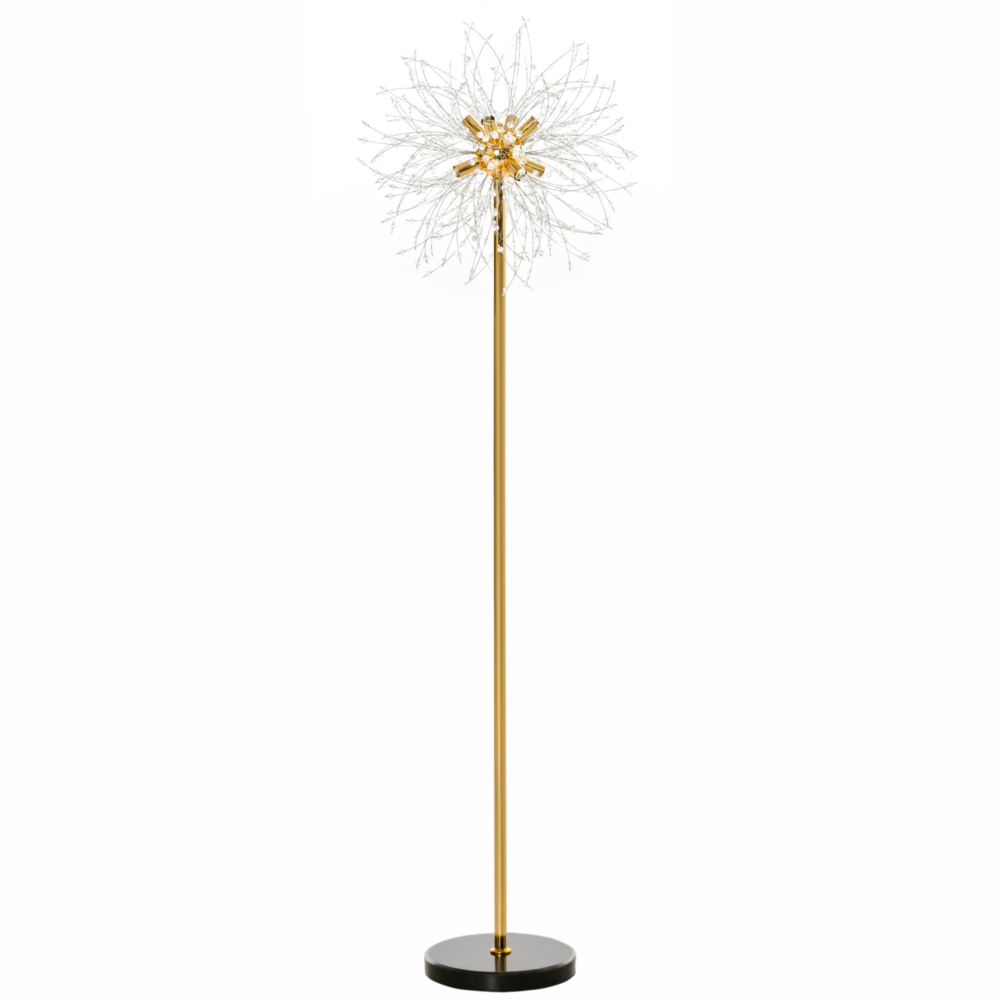 HOMCOM 160cm Dandelion-Crystallite Floor Lamp, with Foot Switch - North Peak Garden Furniture