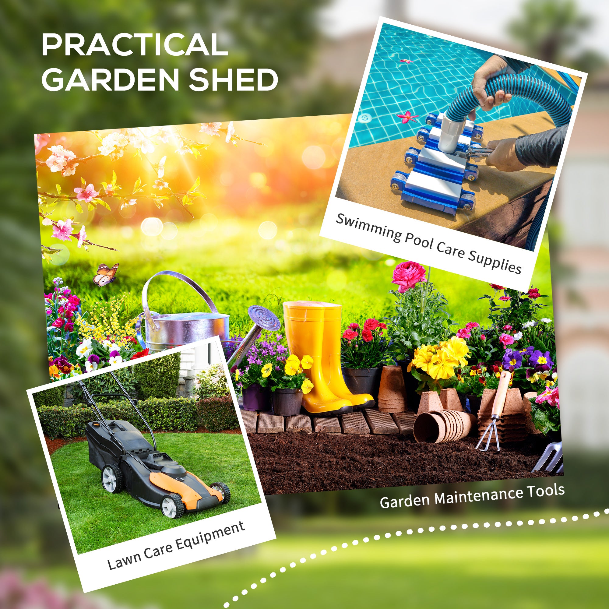 Outsunny 3.3 x 2.68m Corrugated Metal Shed - Black - North Peak Garden Furniture