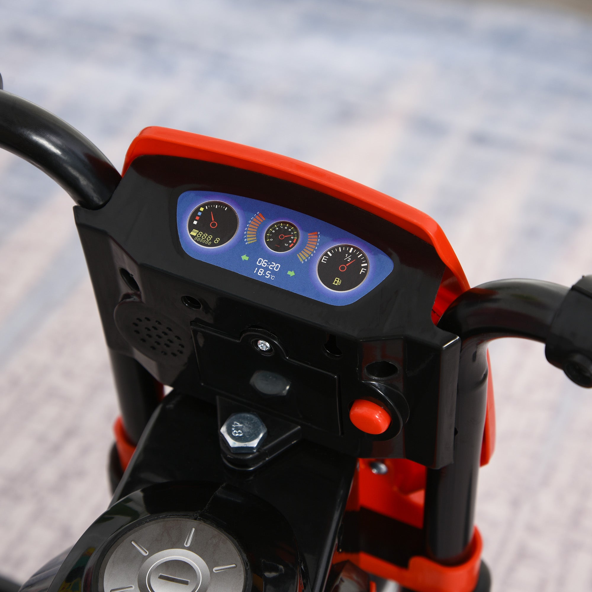 HOMCOM Toddler Pedal Motorcycle Kids Ride On Tricycle Early Learning w/ Music Lights Handlebar Stickers Exercise Boys Girls Gift for Kids 18 - 36 Months Red - North Peak Garden Furniture