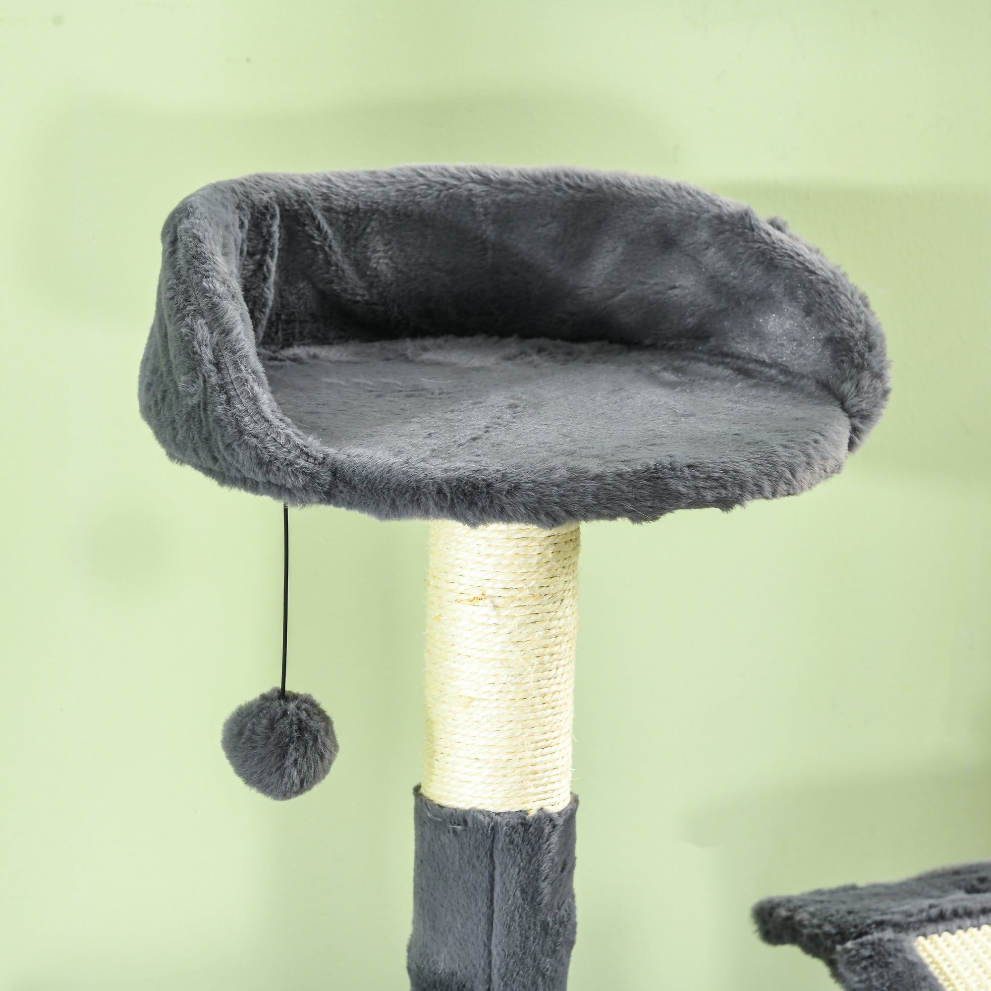 PawHut 177cm Cat Tree with Scratching Post, Hammock, Cat House - Dark Grey - North Peak Garden Furniture