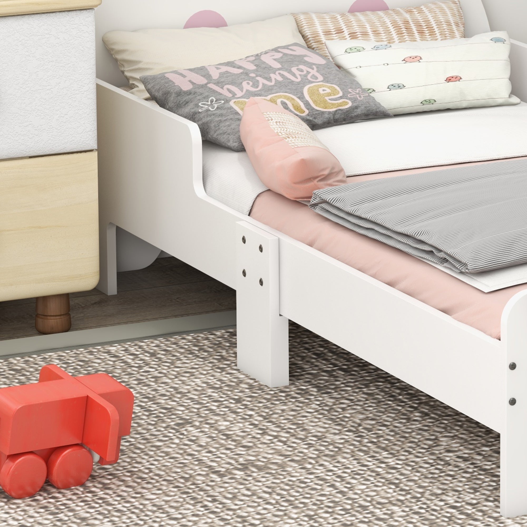 ZONEKIZ Rabbit-Designed Toddler Bed, Kids Bedroom Furniture - White - North Peak Garden Furniture
