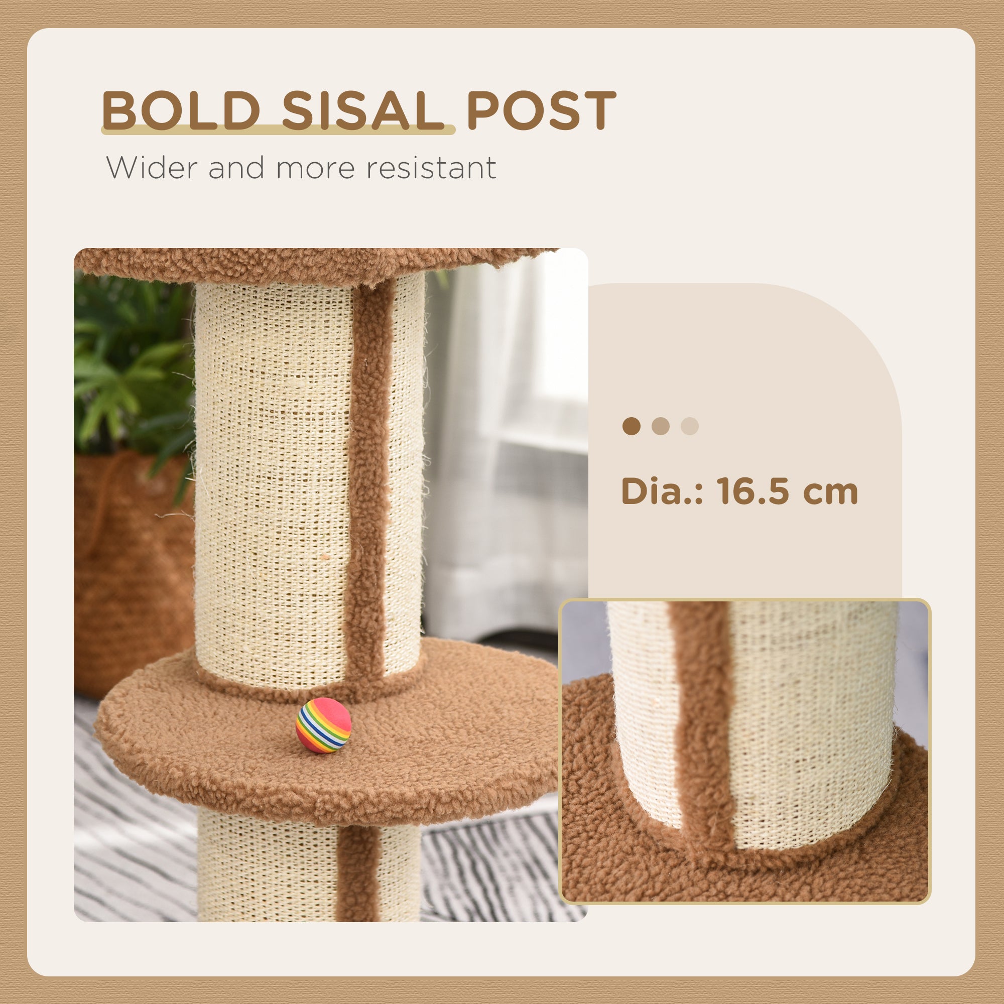 PawHut 91cm Cat Tower Scratching Posts Cat Tree for Indoor Cats Kitten Activity Centre Brown - North Peak Garden Furniture