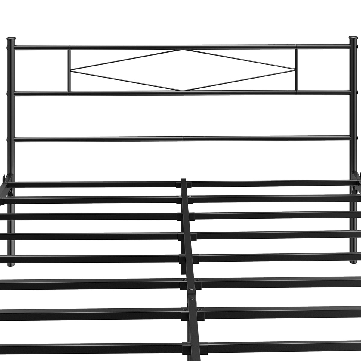 HOMCOM 5ft King Bed Frame with Headboard and Footboard, Metal Platform Bed Frame with 32 cm Underbed Storage, Black
