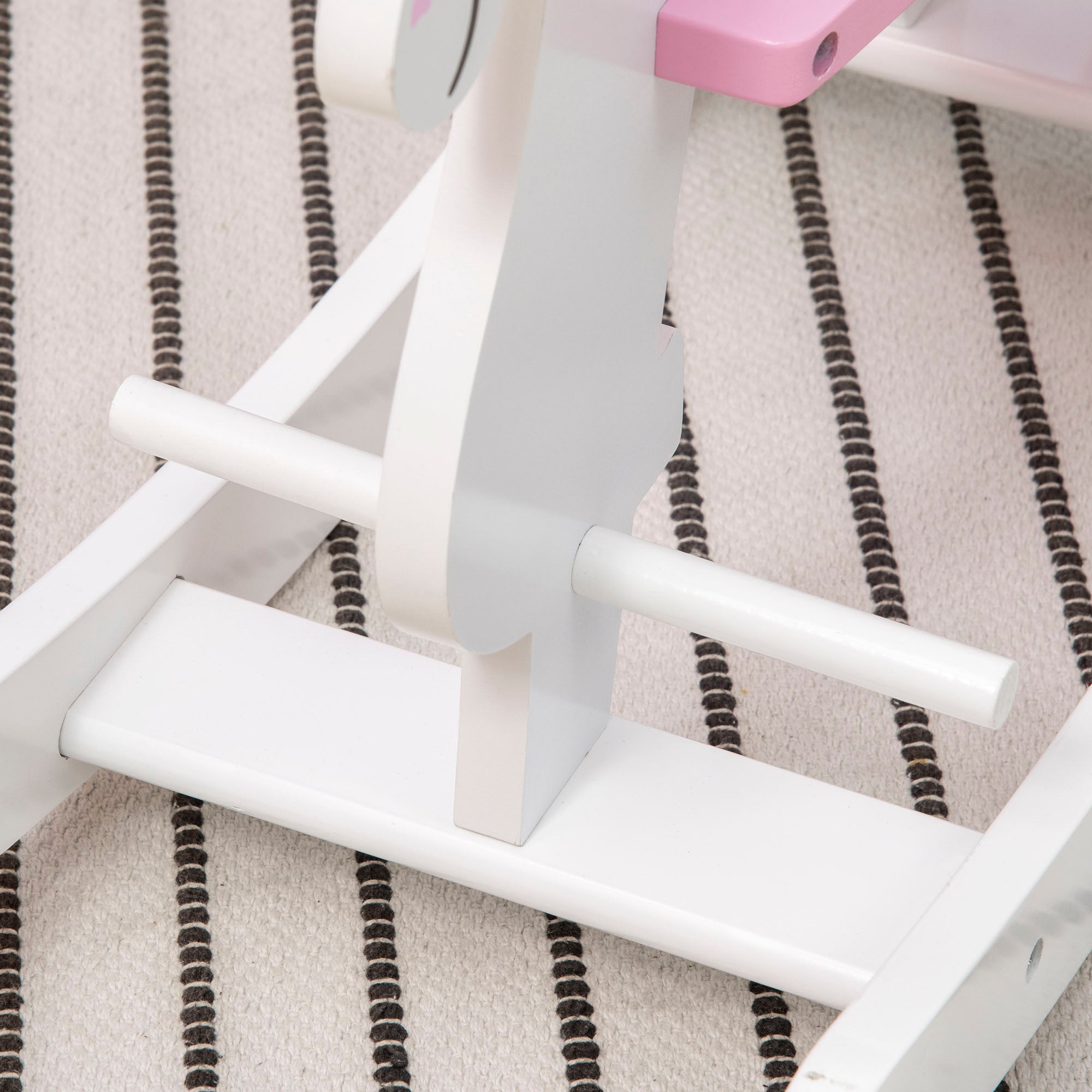 HOMCOM Kids Rocking Horse, with Handlebar, Foot Pedal - Pink - North Peak Garden Furniture