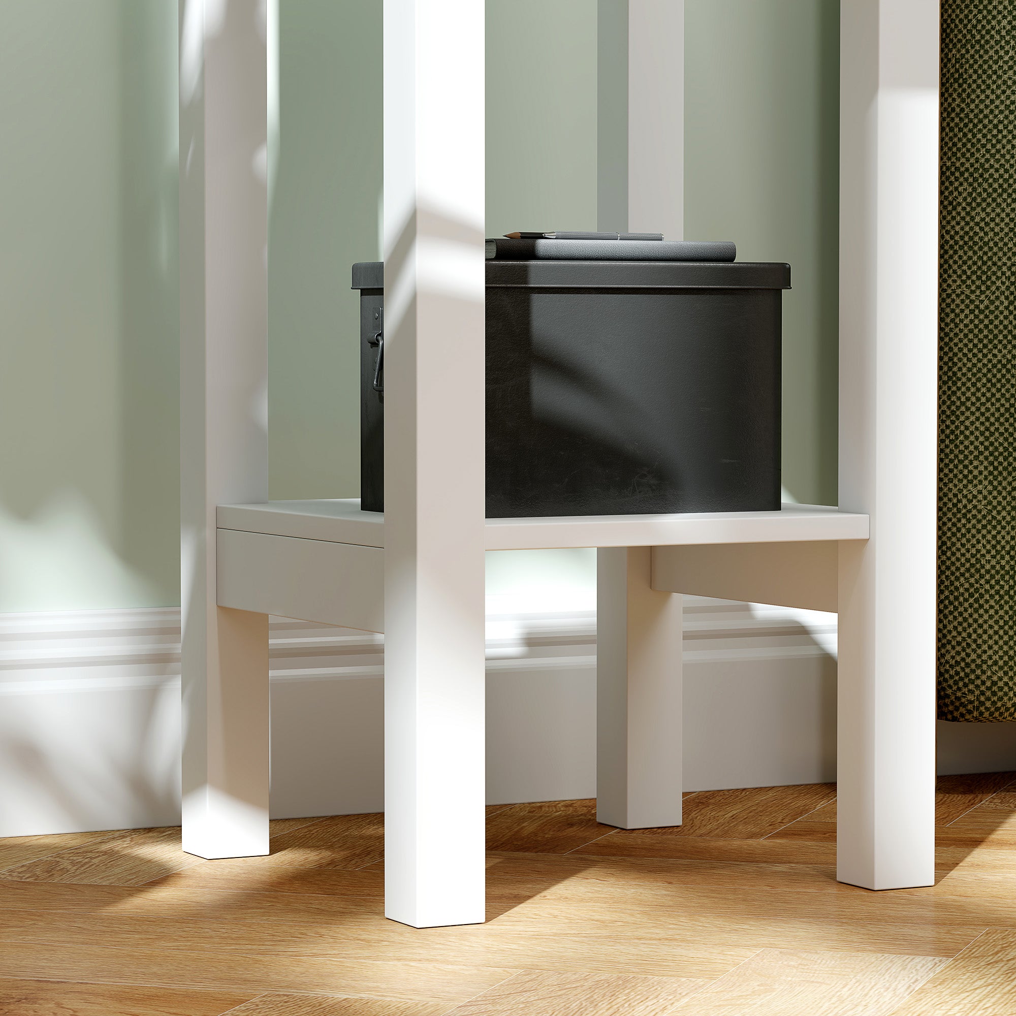 HOMCOM Set of Two Elegant Floral Cut-Out Side Tables - White - North Peak Garden Furniture