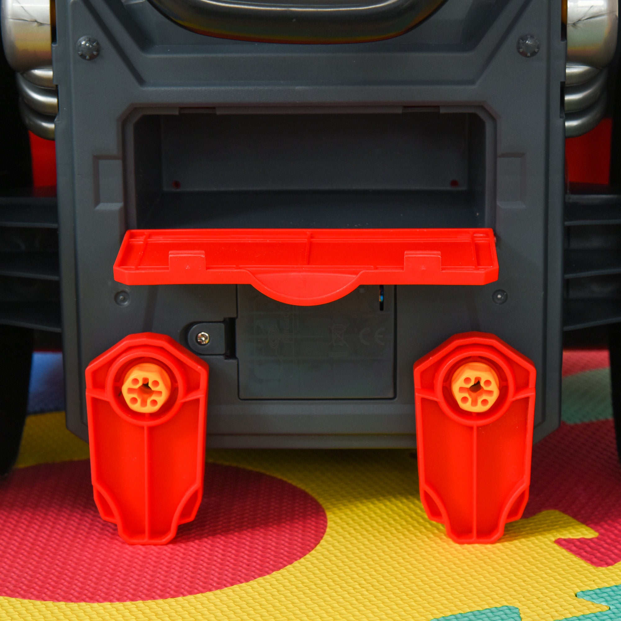 HOMCOM Kids Truck Engine Toy Set, Toddler Educational Car Service Station Playset, Take Apart Workshop, w/ RC Car Key, Steering wheel, Horn, Light, for 3-5 Years Old Red - North Peak Garden Furniture