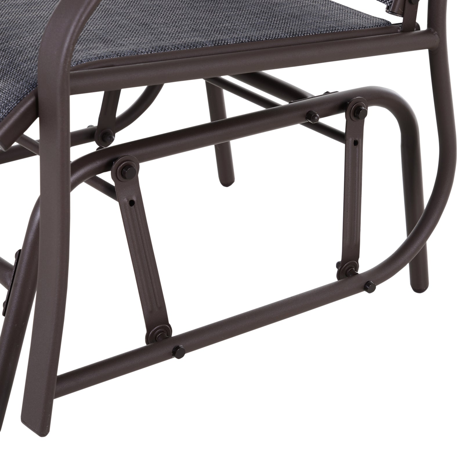 Outsunny Glider Rocking Chair & Table Set 2 Single Seaters Rocker Garden Swing Chair Patio Furniture Bistro Set Grey - North Peak Garden Furniture