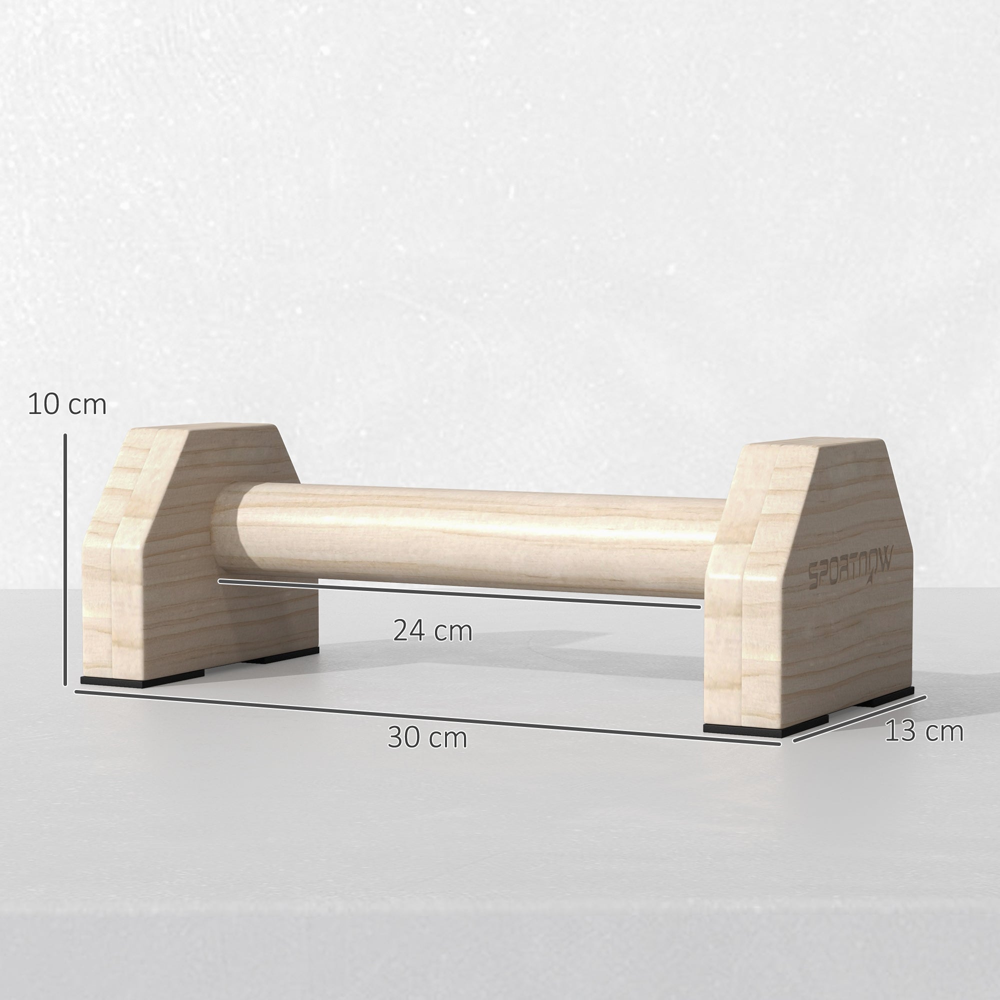 SPORTNOW Wooden Parralletes Bars, Push Up Handles with Non-Slip Base, Calisthenics Equipment, for Home Gym, Training - North Peak Garden Furniture