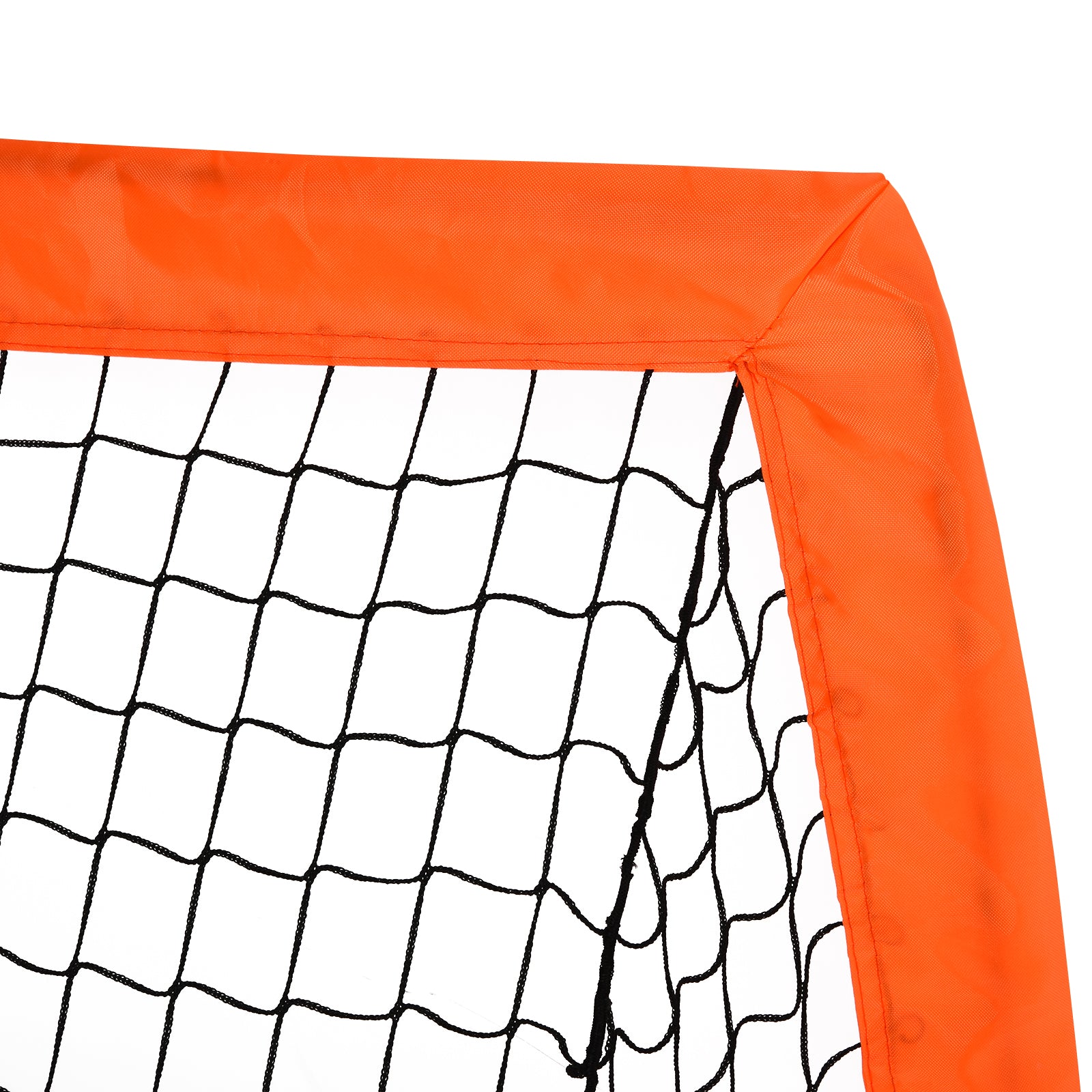 HOMCOM Set of 2 Football Goal Net 6 x 3 ft Foldable Outdoor Sport Training Teens Adults Football with Carrying Bag Orange