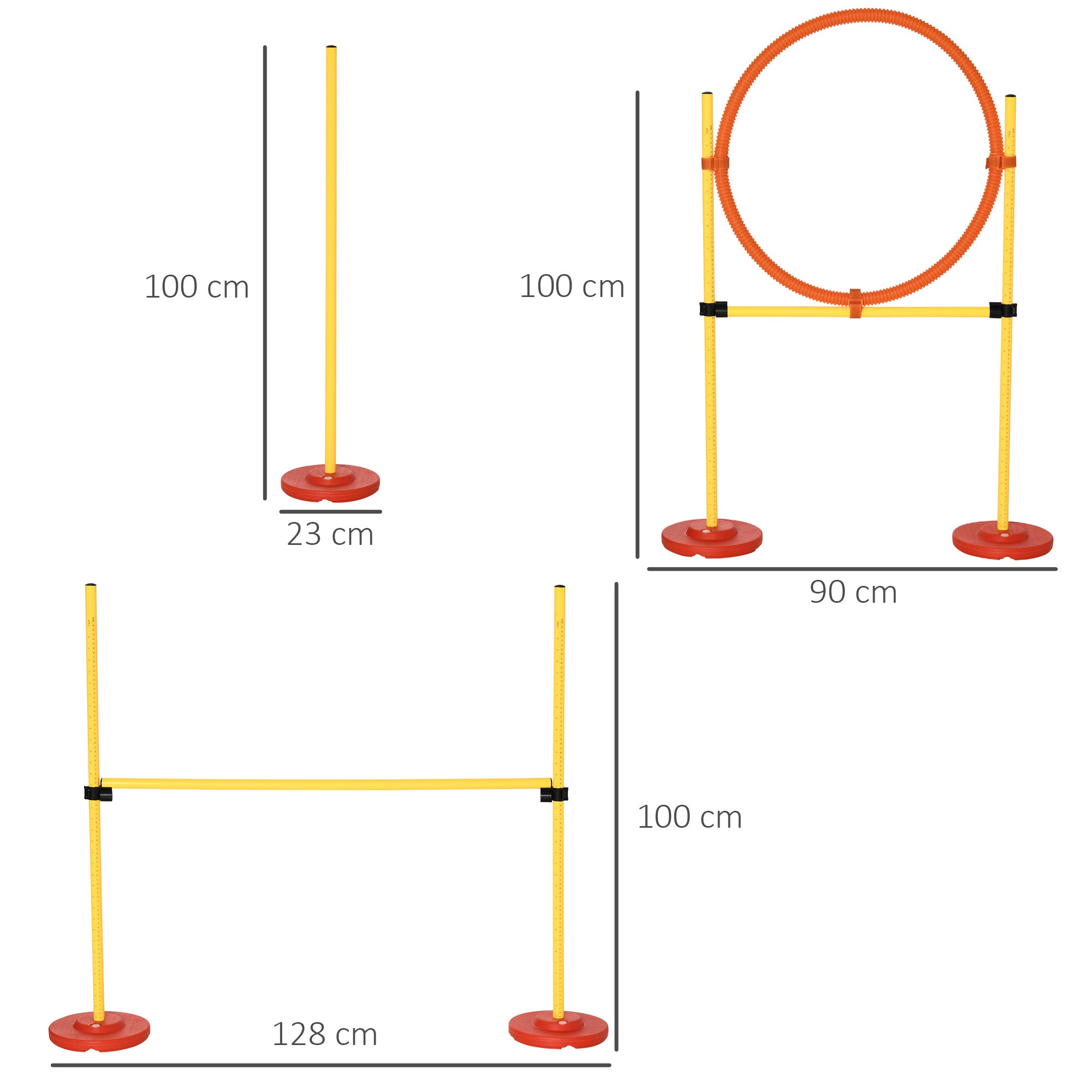 PawHut Dog Agility Equipment Training Portable Obstacle for Pet w/Adjustable Hurdles, Jumping Ring, Weave Poles - North Peak Garden Furniture