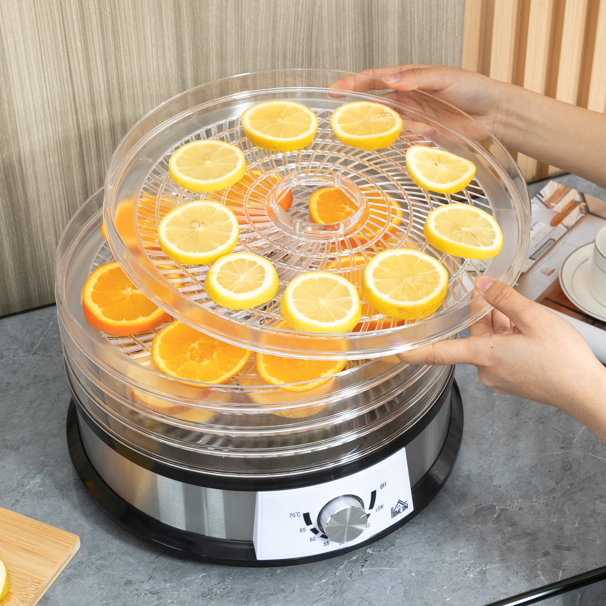 HOMCOM 40-70℃ Five-Tray Food Dehydrator - North Peak Garden Furniture