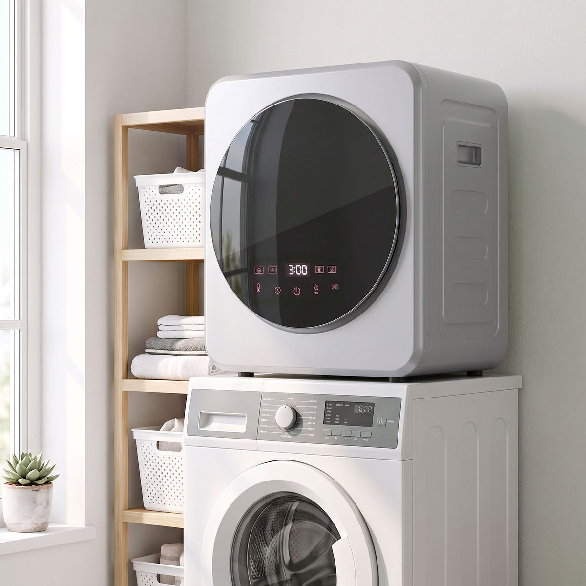 HOMCOM Vented Tumble Dryer, 4 kg Front Tumble Dryer with Stainless Steel Tub, 800W Compact Freestanding, Silver