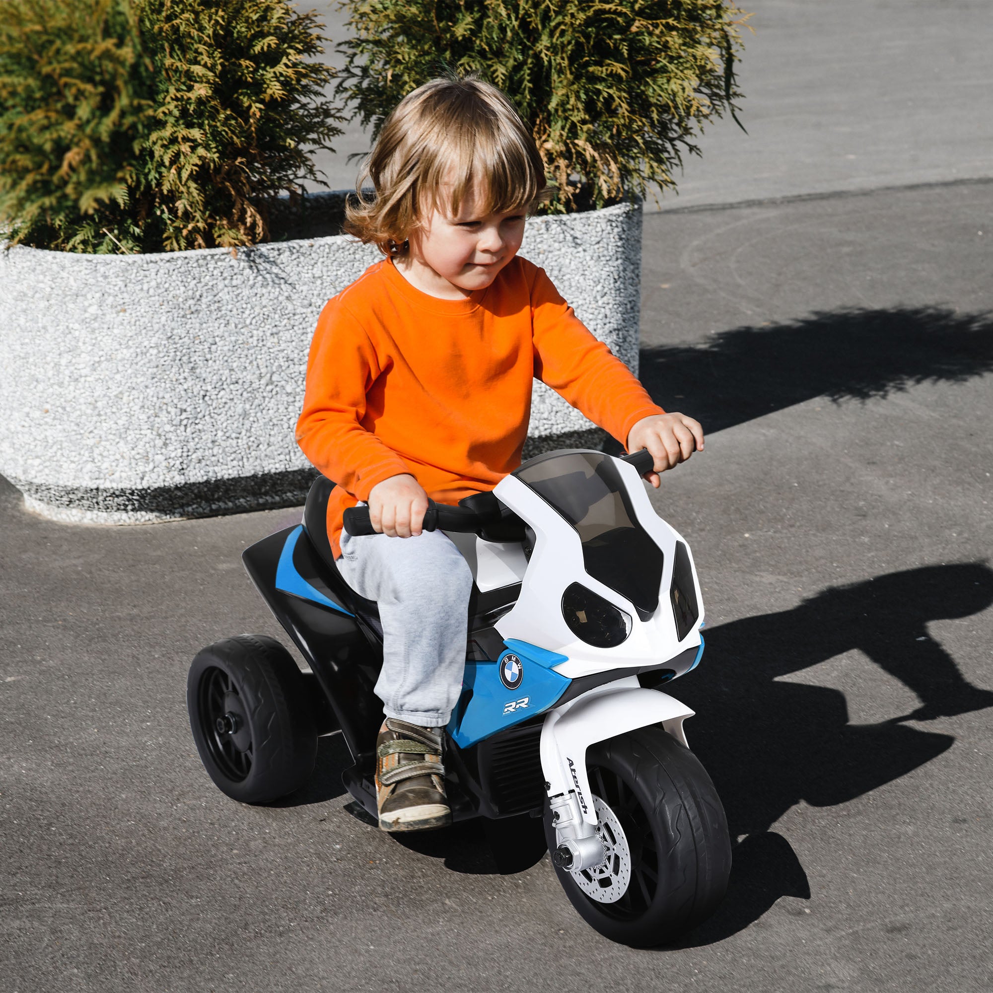 HOMCOM 6V BMW S1000RR Licensed Kids Electric Motorbike with Headlight, Music, Blue - North Peak Garden Furniture
