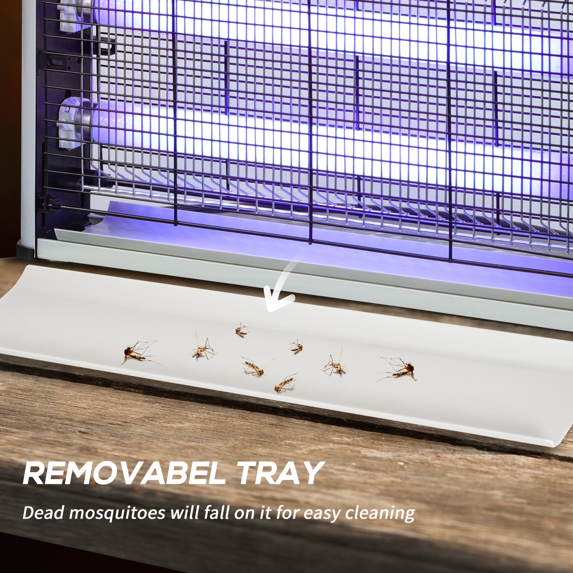 Outsunny Free Standing Wall Hanging 20W Electric Fly Mosquito Killer Electric Fly Zapper, Bug Zapper, Insect Killer, Silver - North Peak Garden Furniture