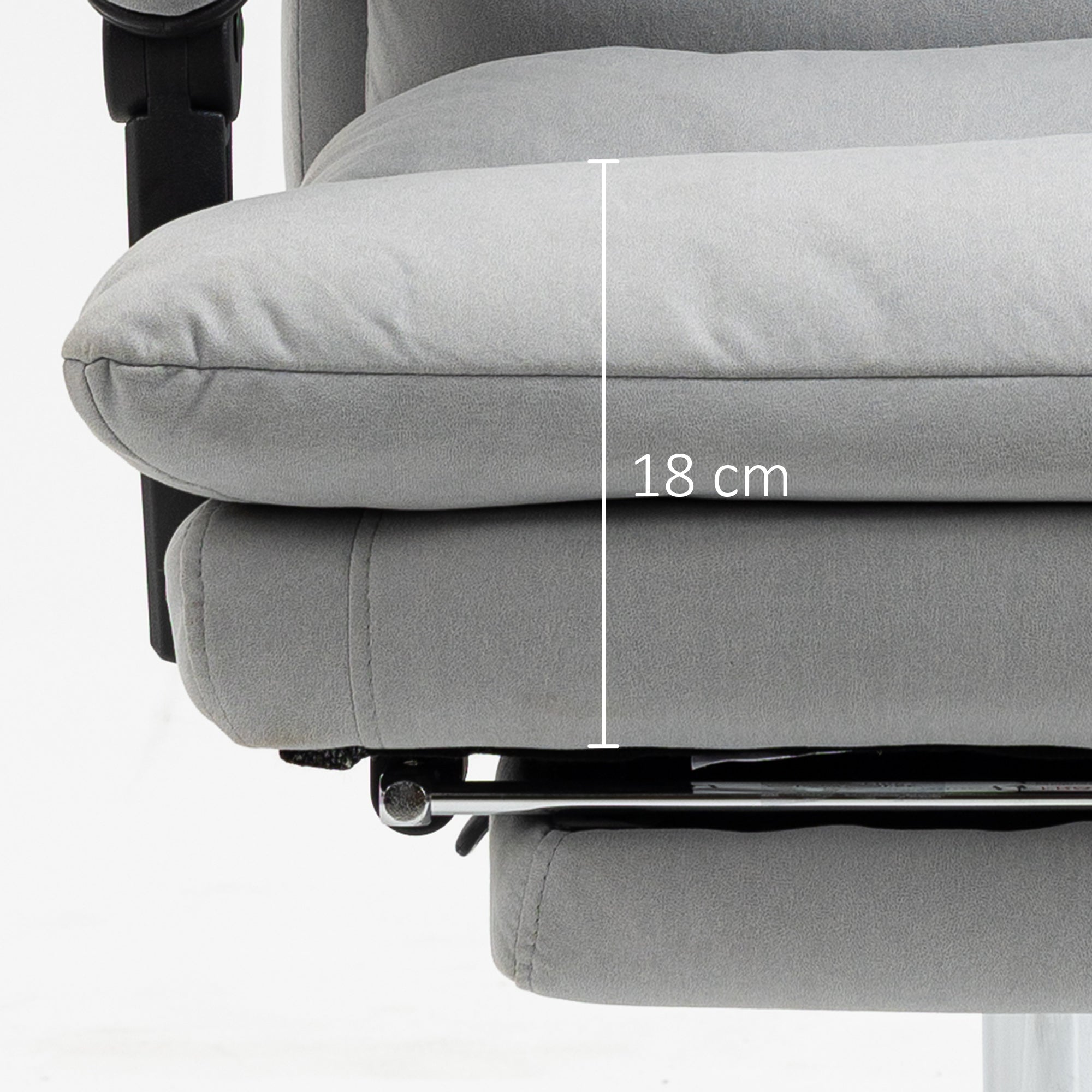 Vinsetto Office Chair, Ergonomic Desk Chair with 6-Point Vibration Massage and Back Heating, Microfibre Computer Gaming Chair with 135° Reclining Back and Footrest, Grey - North Peak Garden Furniture