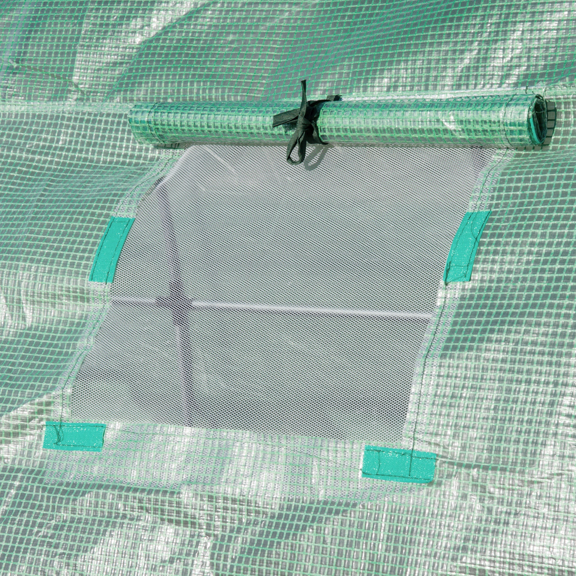 Outsunny 6 x 3 x 2m Greenhouse Replacement Cover ONLY Winter Garden Plant PE Cover for Tunnel Walk-in Greenhouse with Roll-up Windows Door Outdoor, Green - North Peak Garden Furniture