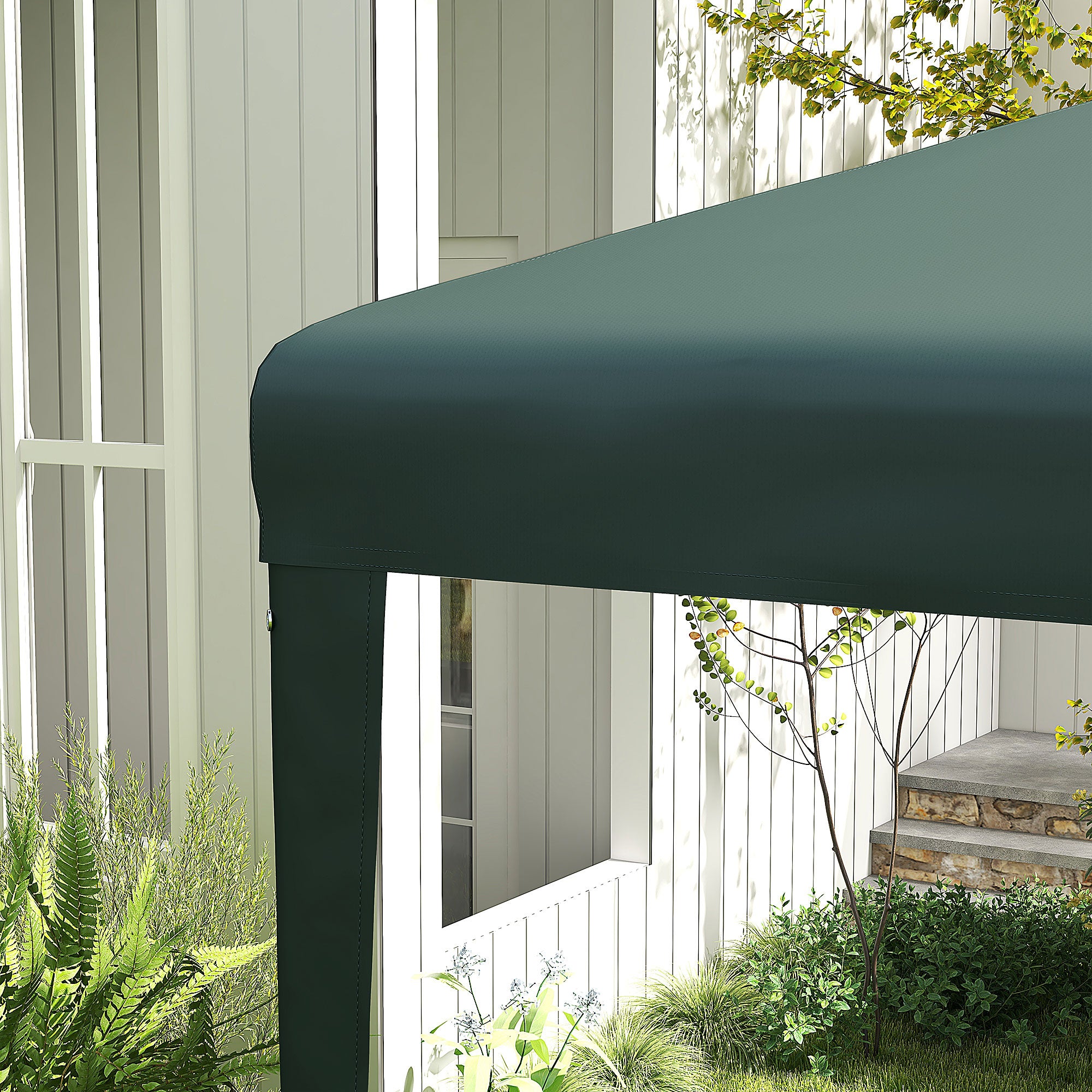 Outsunny 2.7m x 2.7m Garden Gazebo Marquee Party Tent Wedding Canopy Outdoor(Dark Green) - North Peak Garden Furniture