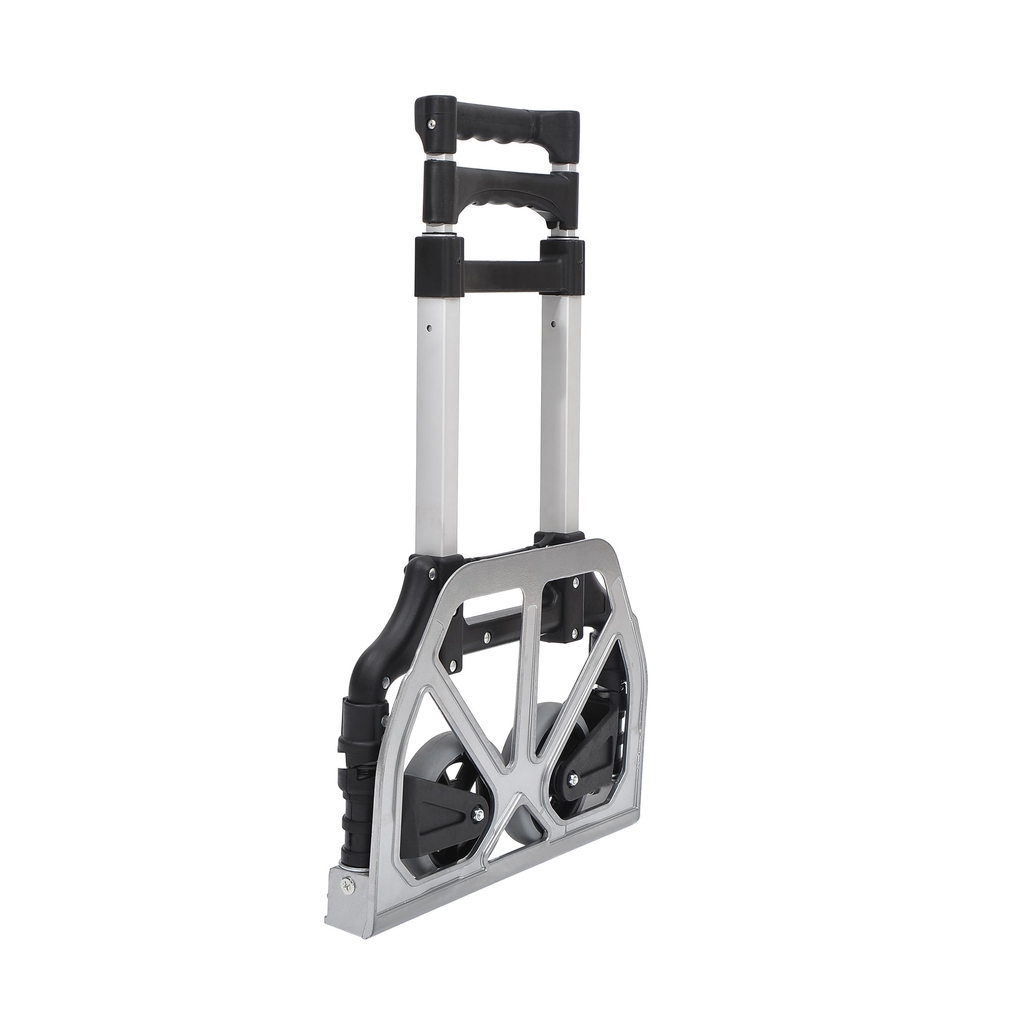 HOMCOM Aluminium Folding Hand Truck Trolley, Heavy Duty Foldable Sack Cart with Adjustable Telescoping Handle, 70KG Load Capacity - North Peak Garden Furniture