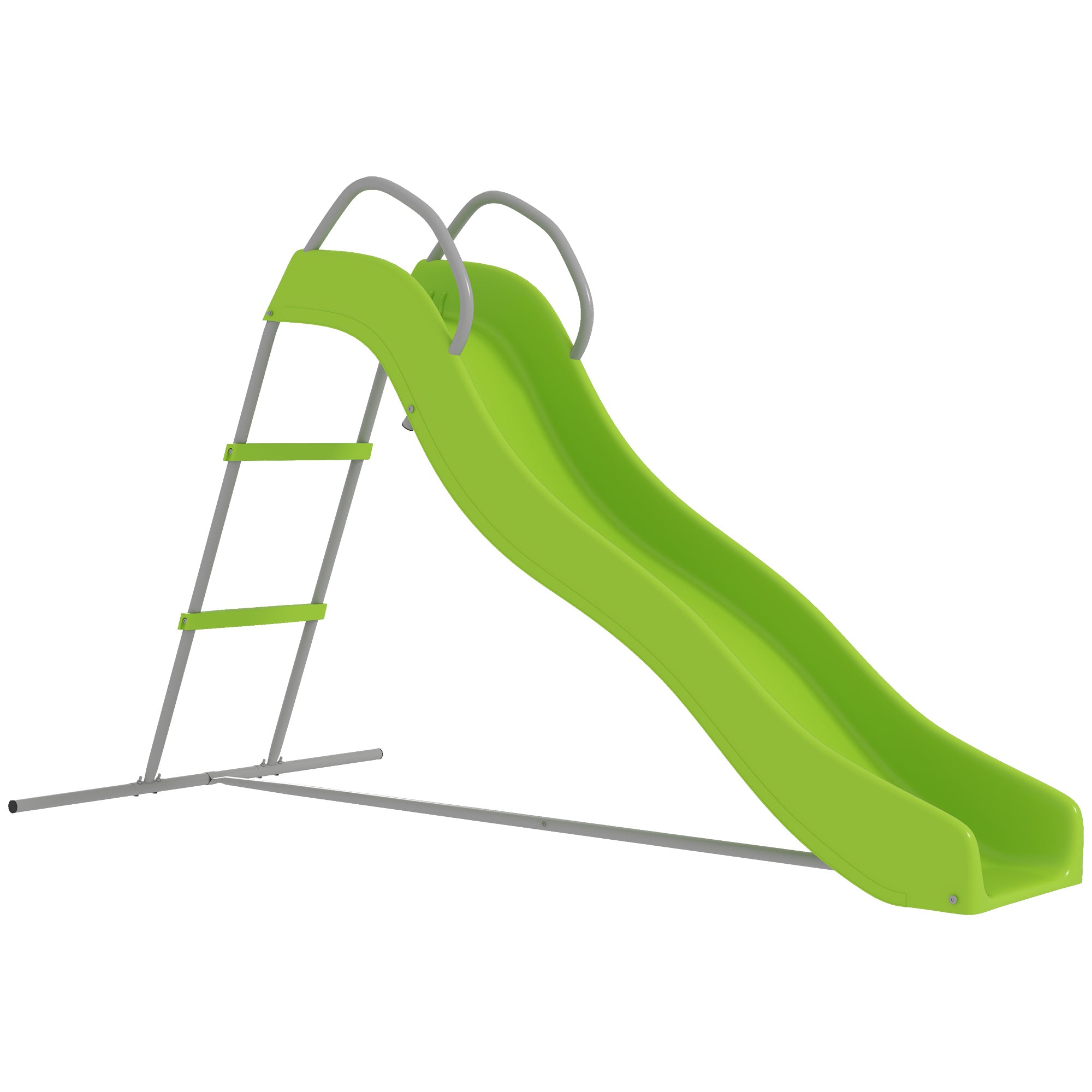 AIYAPLAY Freestanding Kids Slide with Climbing Ladder, Outdoor Playground Equipment for Children Ages 3-8 Years, Green - North Peak Garden Furniture