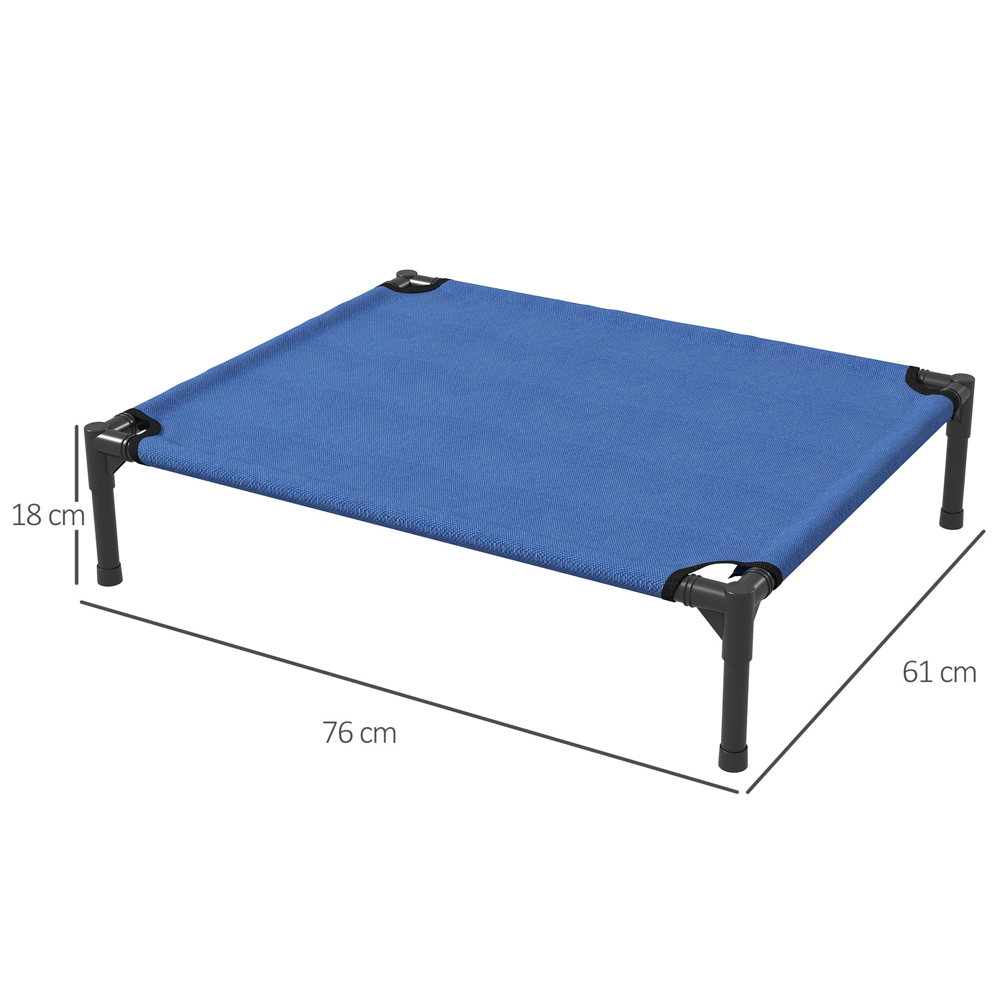 PawHut Raised Dog Bed Cat Elevated Lifted Portable Camping w/ Metal Frame Blue (Medium) - North Peak Garden Furniture