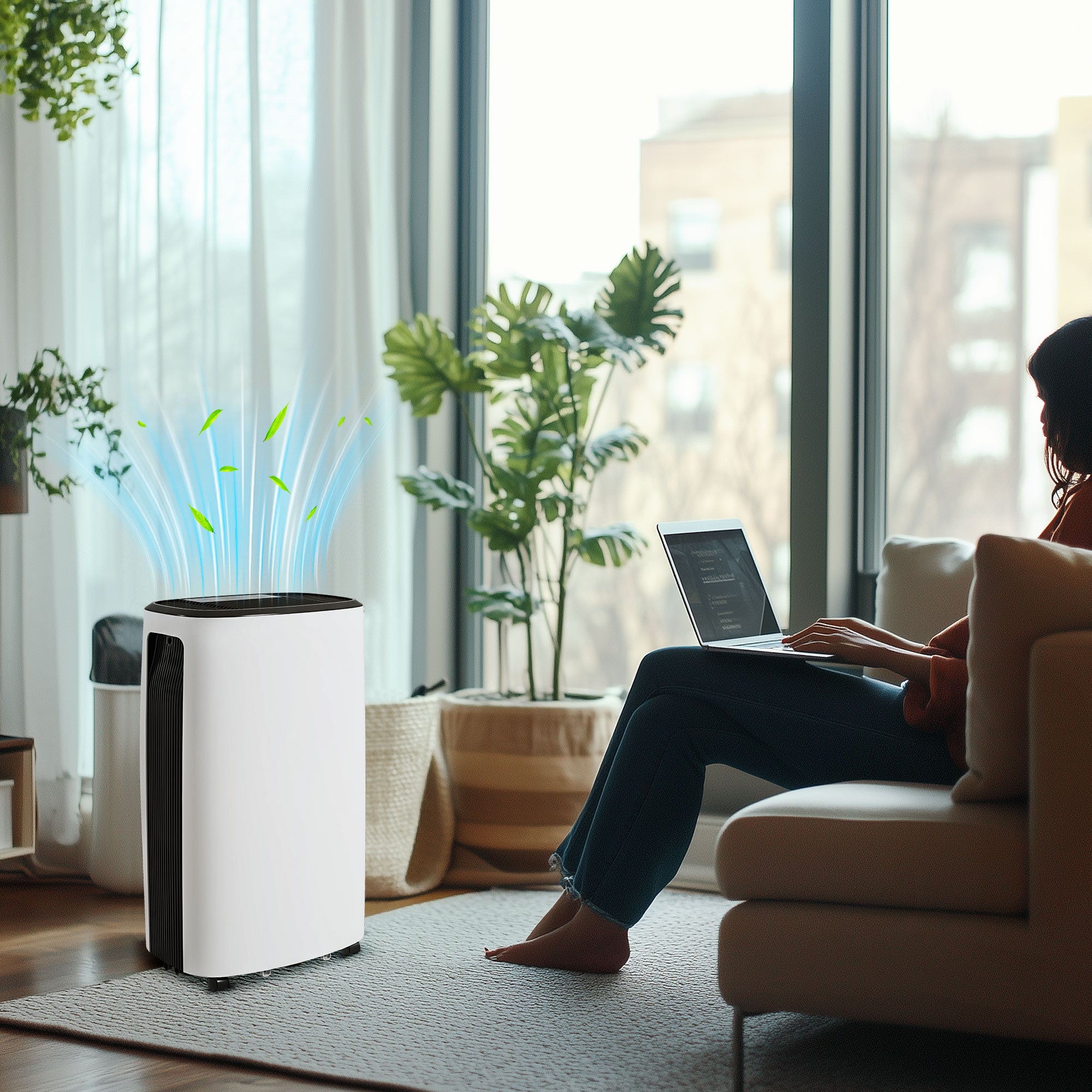 HOMCOM 16l/Day Dehumidifier, with Washable Filter and Timer - White - North Peak Garden Furniture