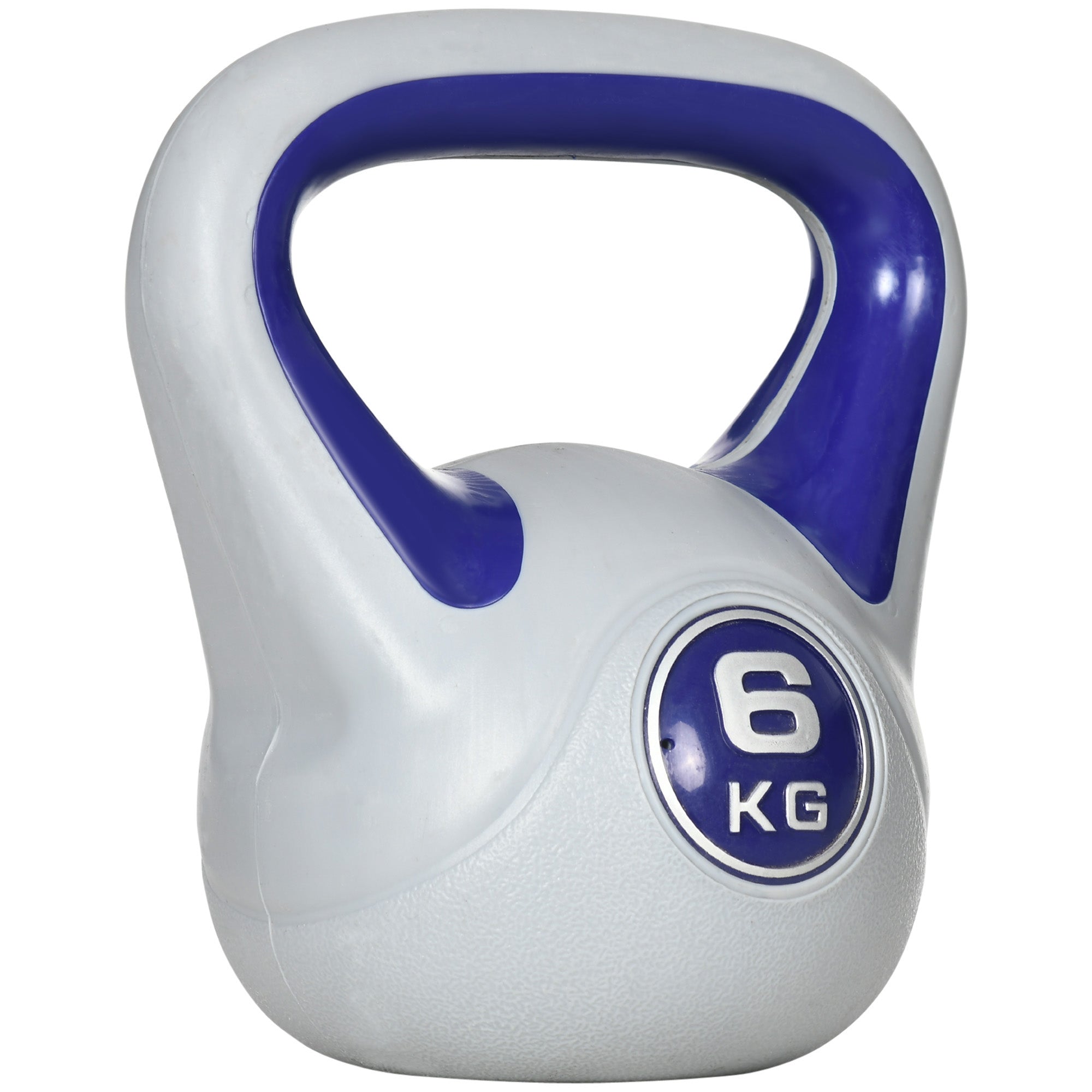 SPORTNOW Kettlebell, 6kg Kettle Bells with Handle for Home Gym Weight Lifting and Strength Training, Purple and Grey - North Peak Garden Furniture