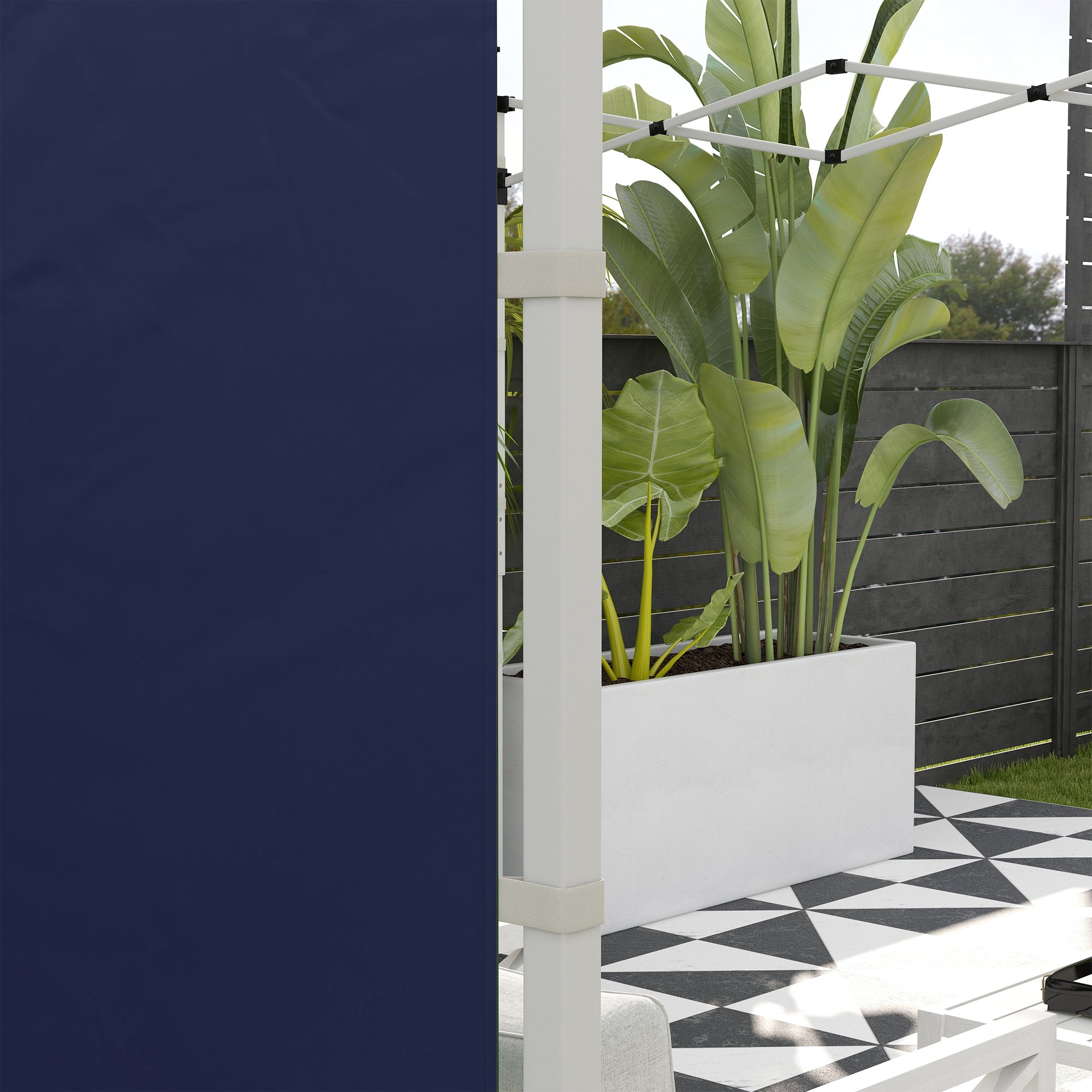 Outsunny Set of Two 195 x 295cm Replacement Gazebo Side Walls - Blue - North Peak Garden Furniture