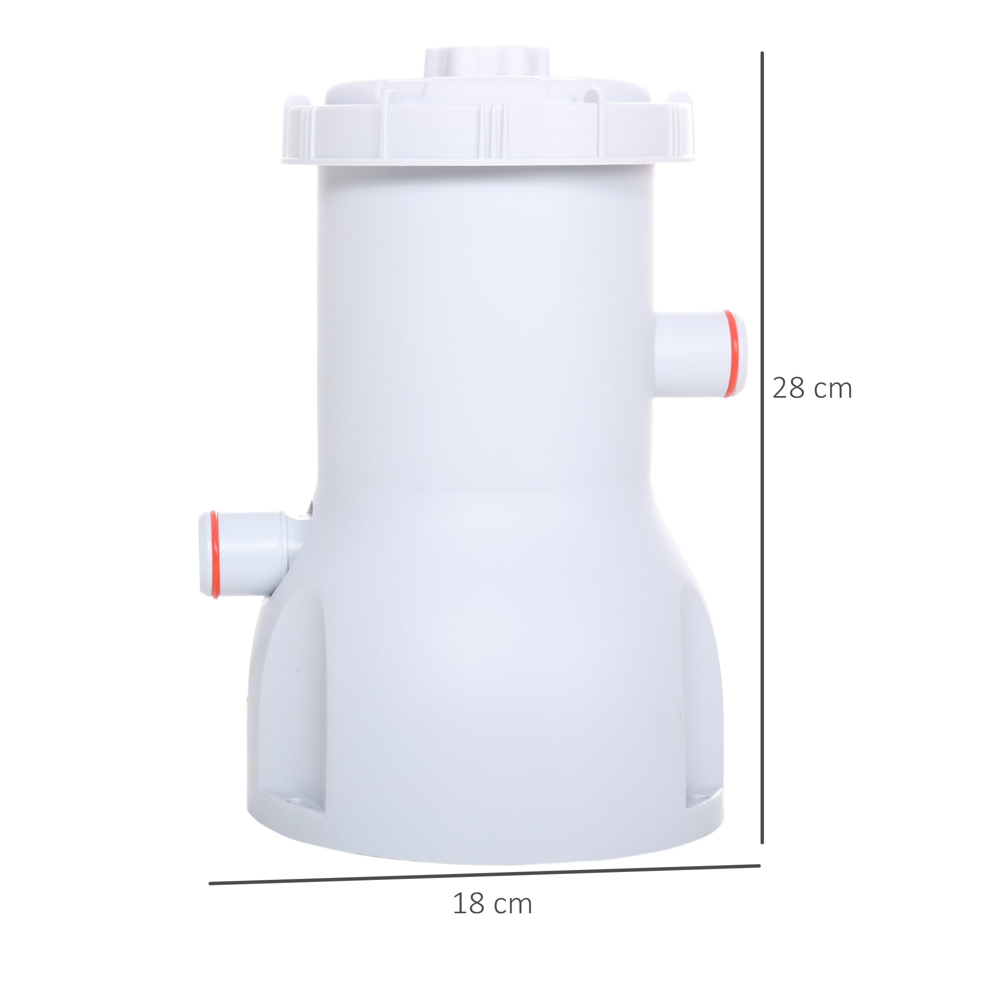 Outsunny Cartridge Filter Pump for 13'-15' Above Ground Pools, 800GPH (3028 LPH) Swimming Pool Filter Pump with Hose and Hose Clamps, White - North Peak Garden Furniture