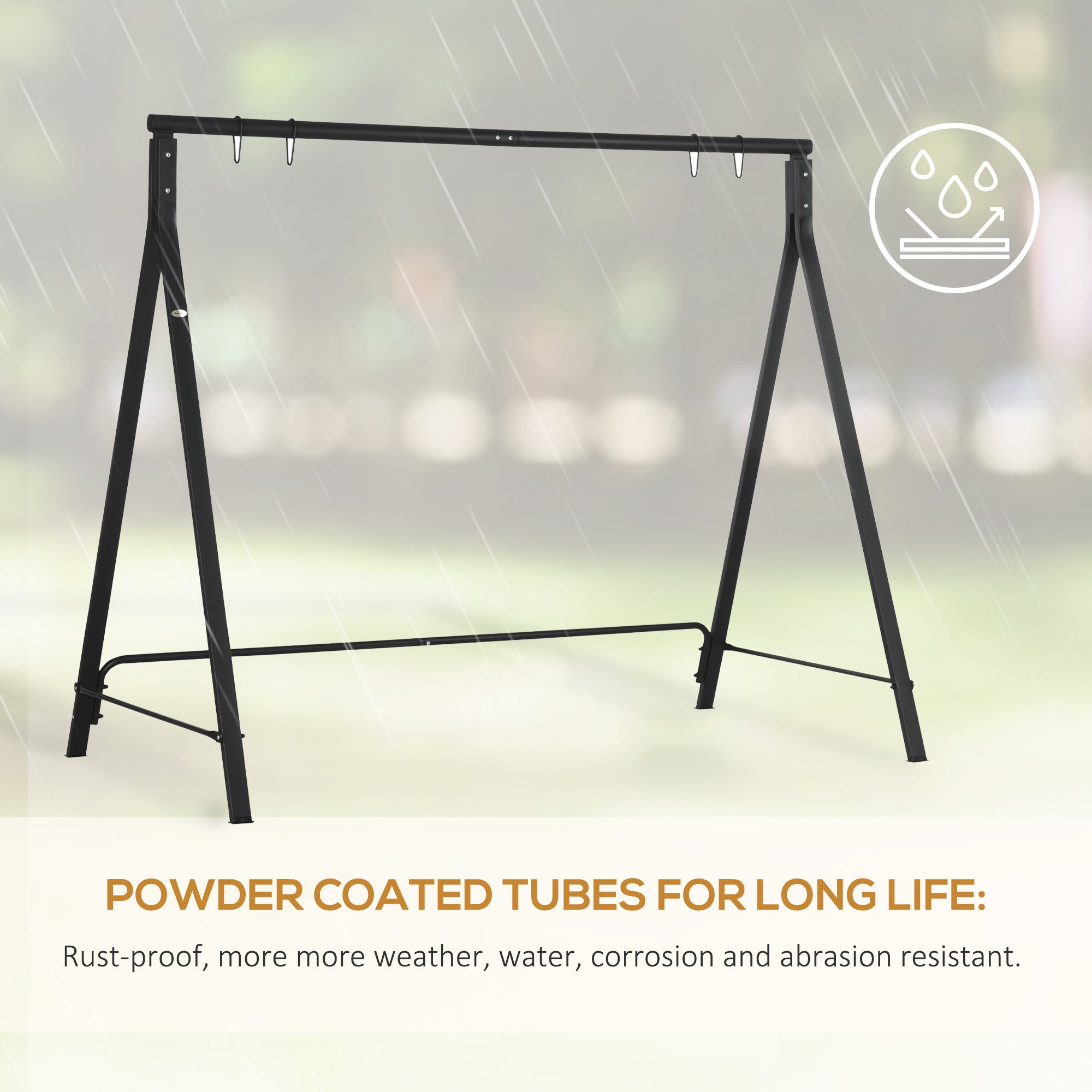 Outsunny Steel Frame Multi-Swing Seat Frame - Black