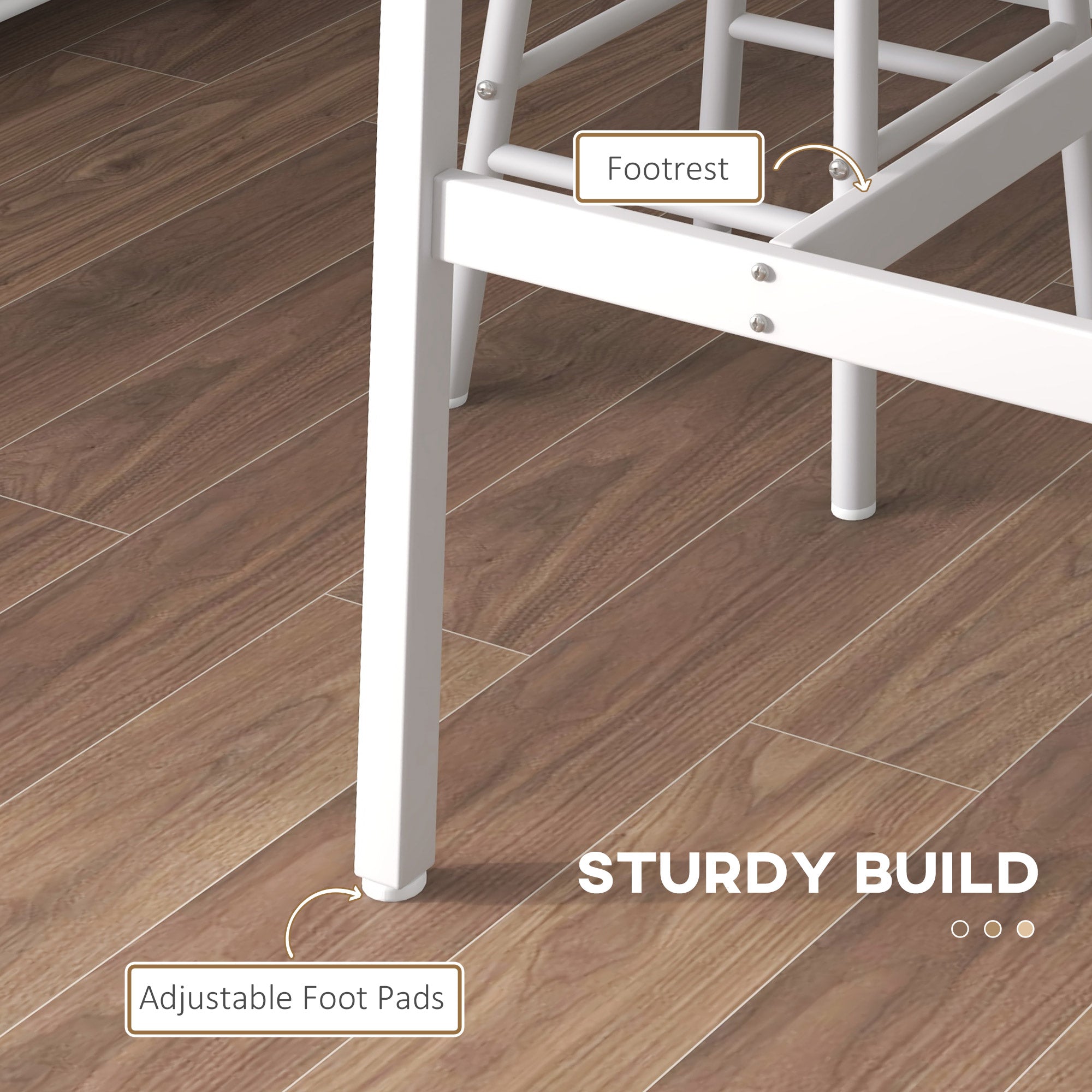 HOMCOM 3 Piece Bar Table Set with 2 Stools, Industrial Bar Table and Stool Set, Dining Table and Chair Set, Oak