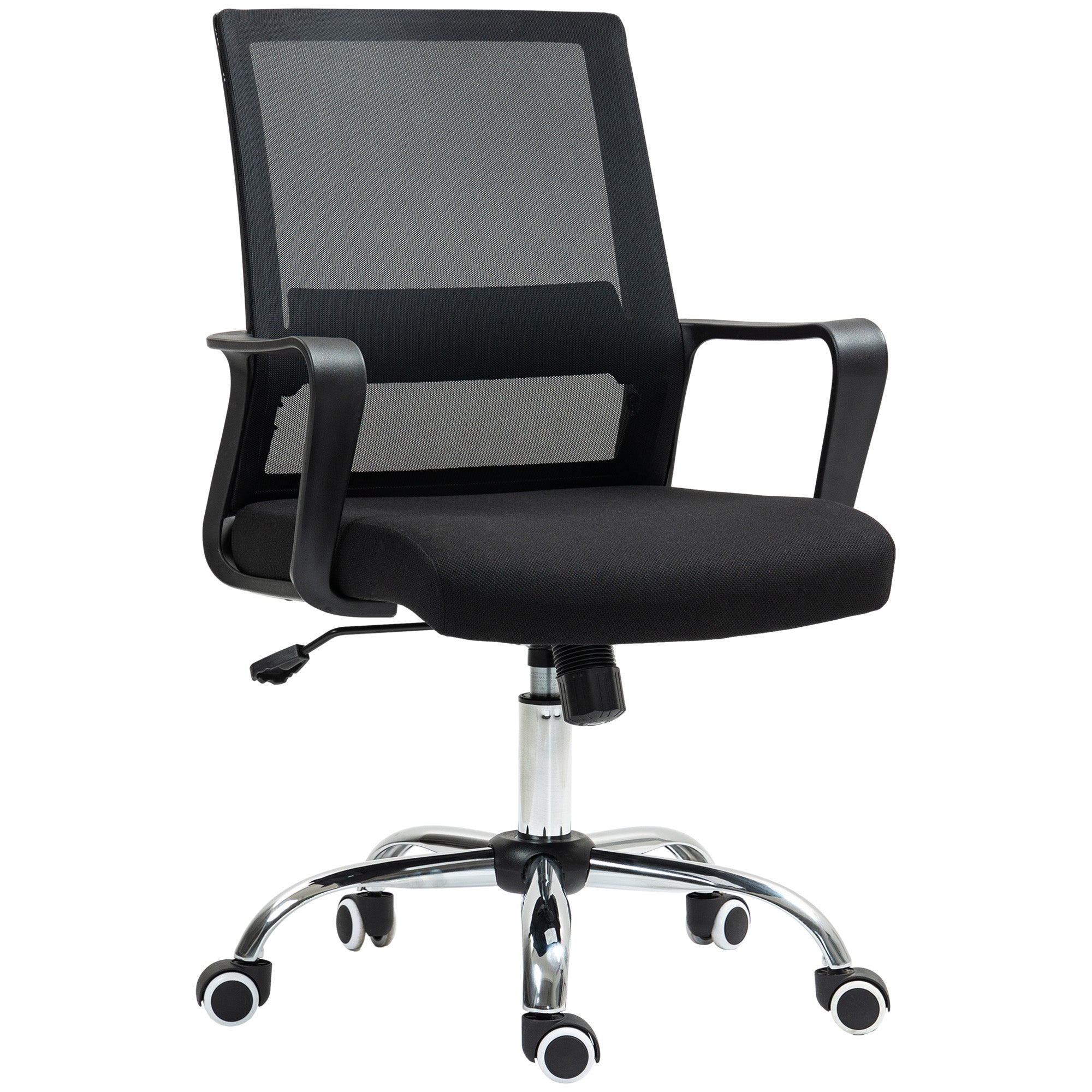 Vinsetto Mesh Back Office Chair, with Wheels - Black - North Peak Garden Furniture